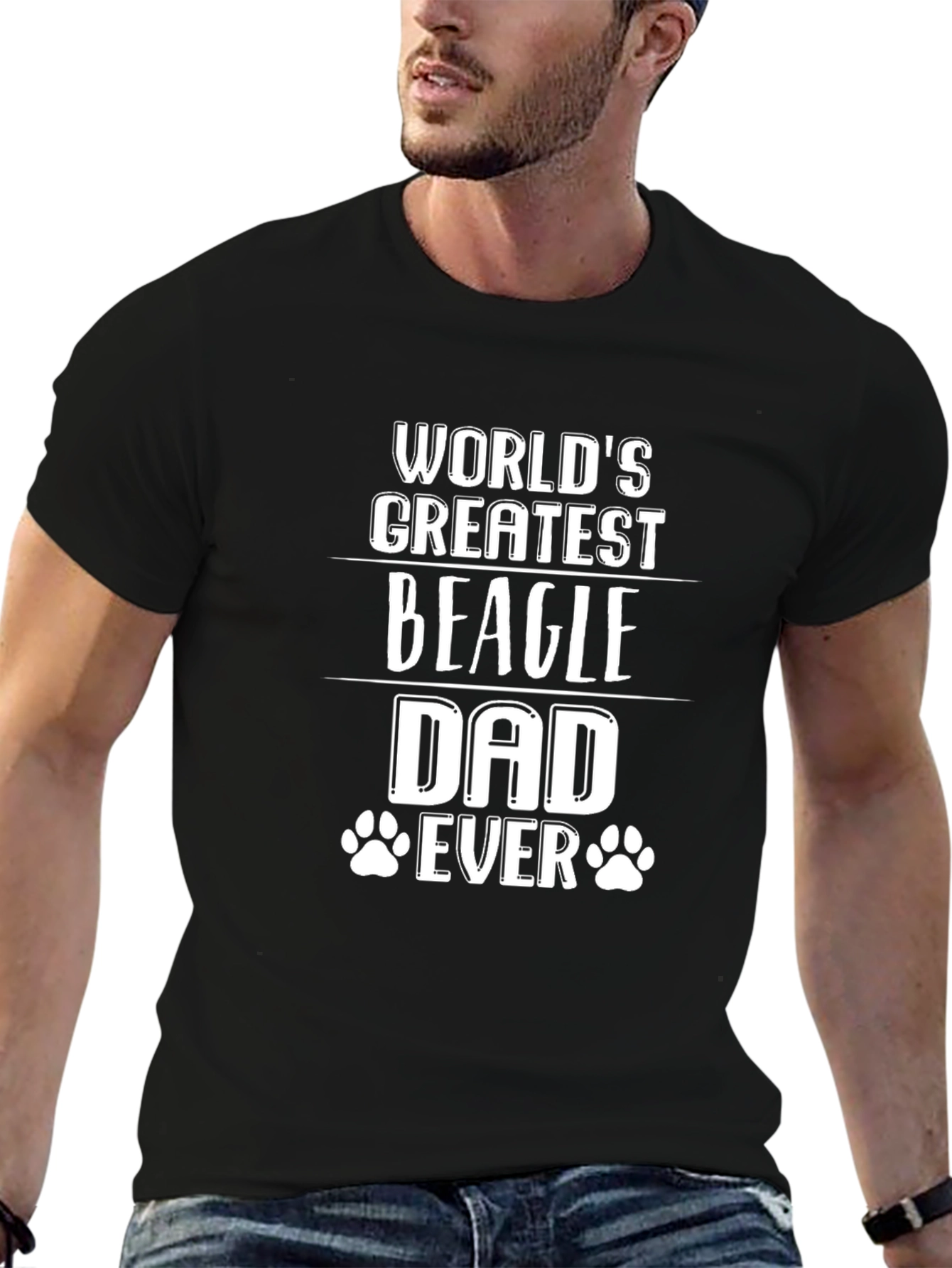 Worlds Greatest Beagle Dad Ever Black T-Shirt