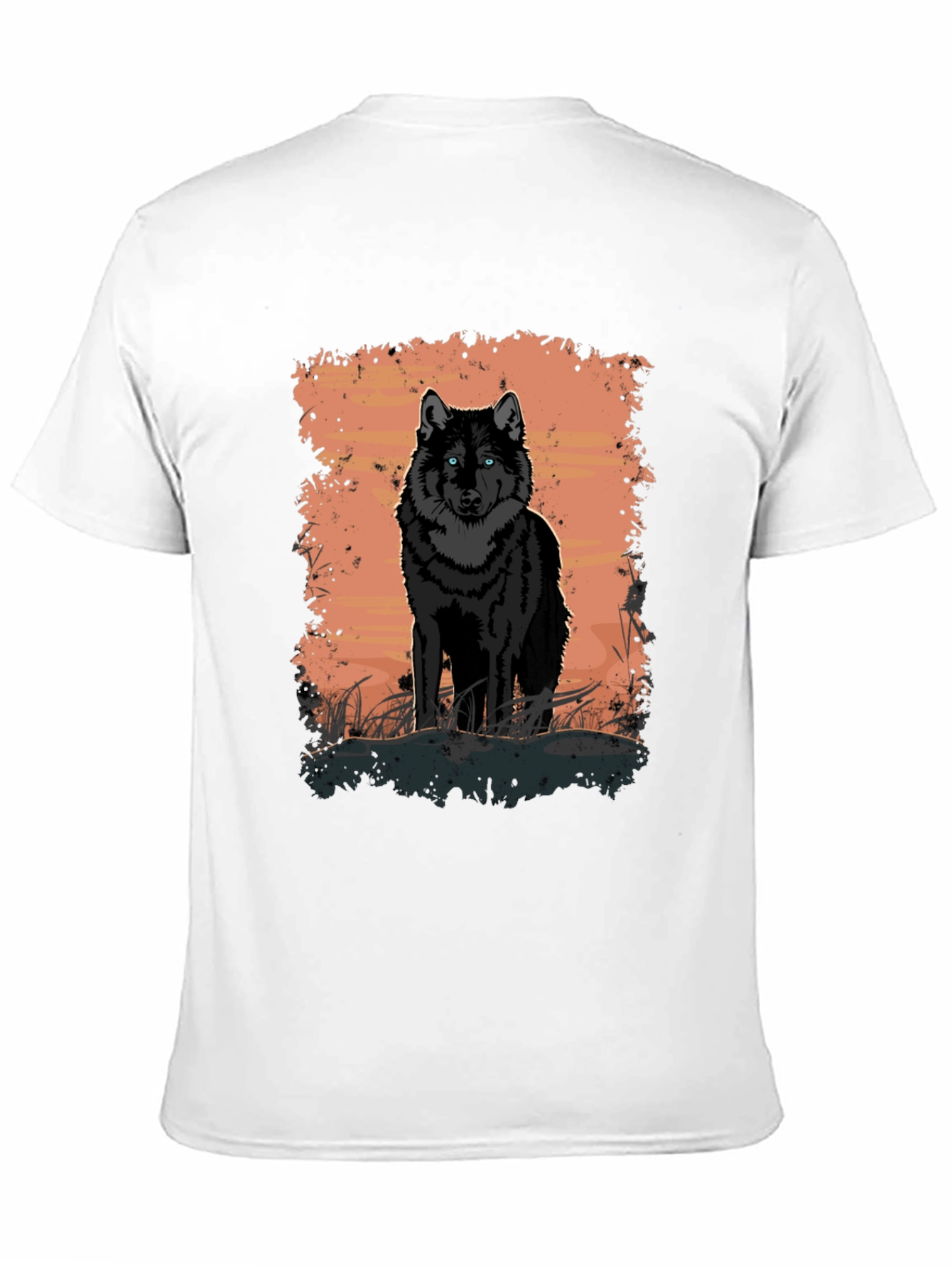 Wolf Graphic Print Black T-Shirt