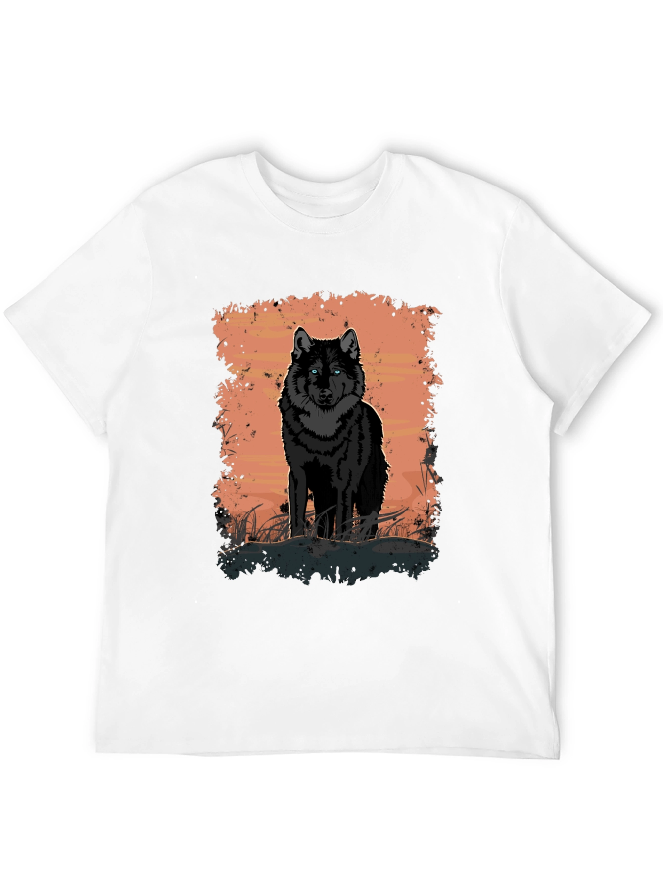 Wolf Graphic Print Black T-Shirt