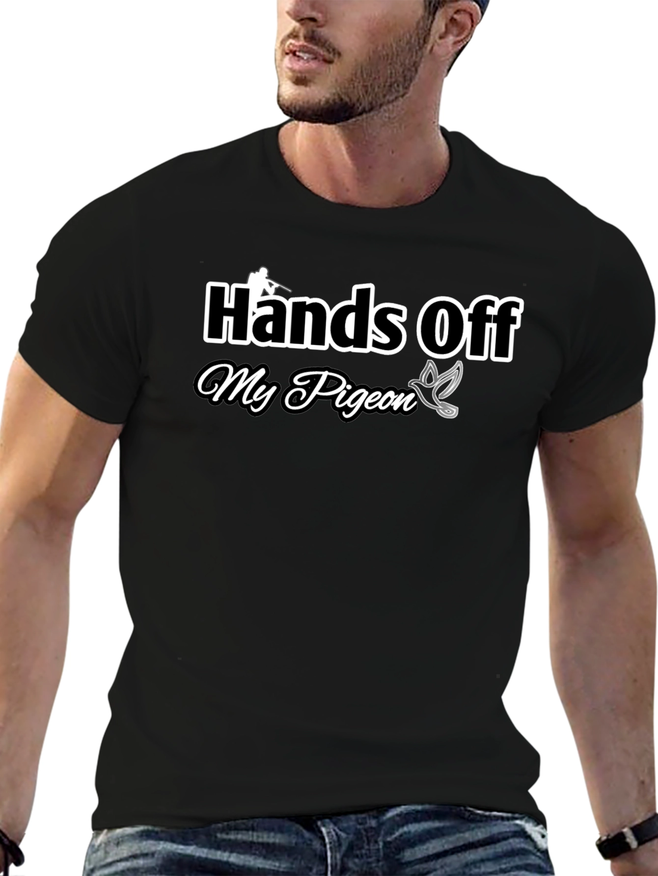 Hands Off My Pigeon Black Graphic Tee