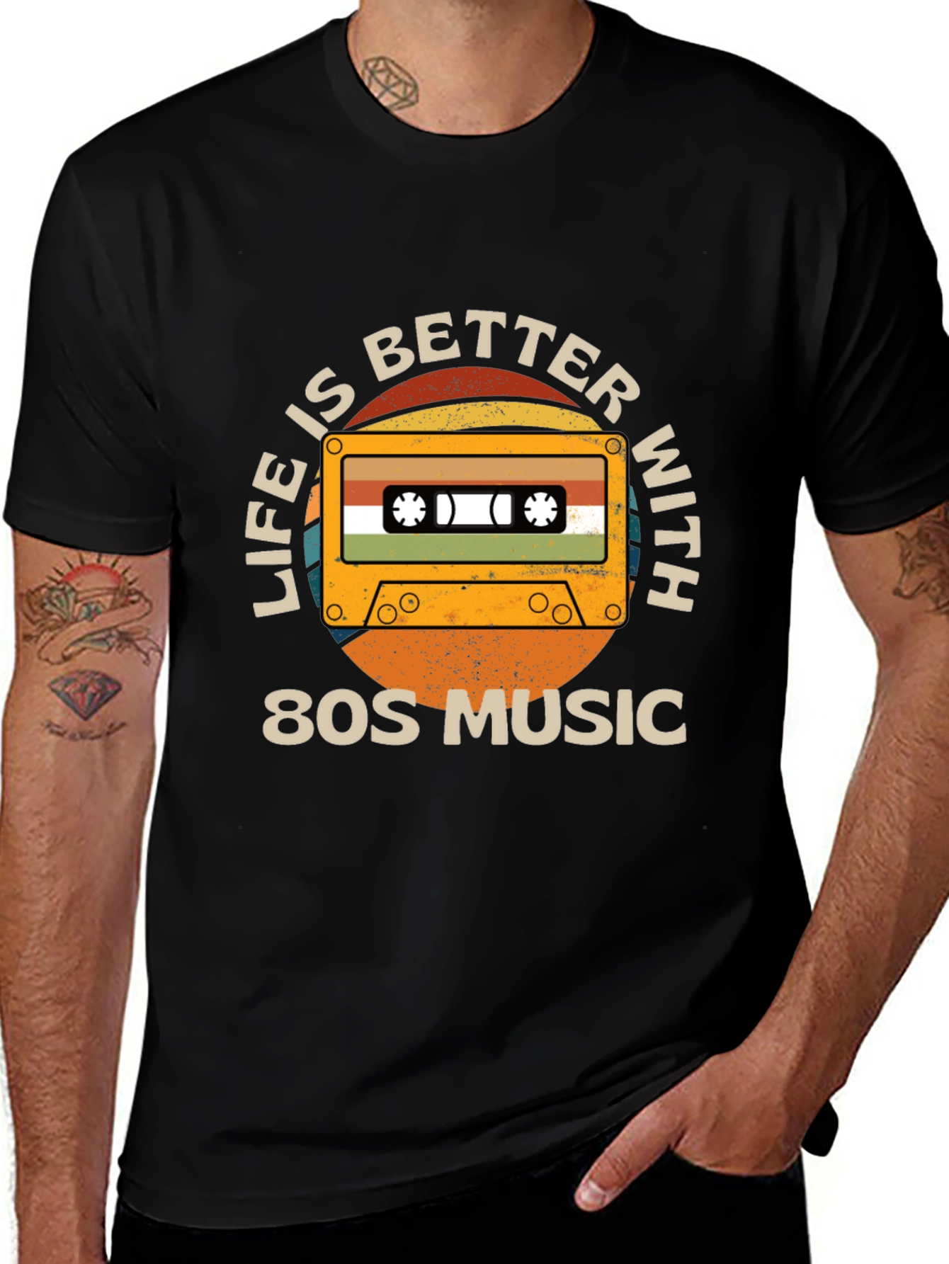 Retro 80s Music Cassette Graphic Tee