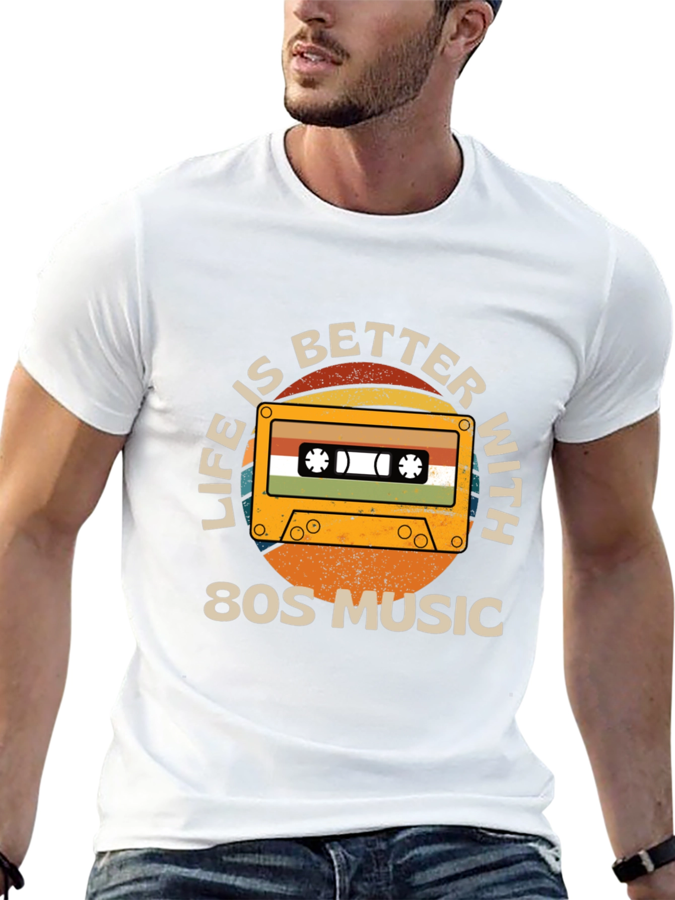 Retro 80s Music Cassette Graphic Tee