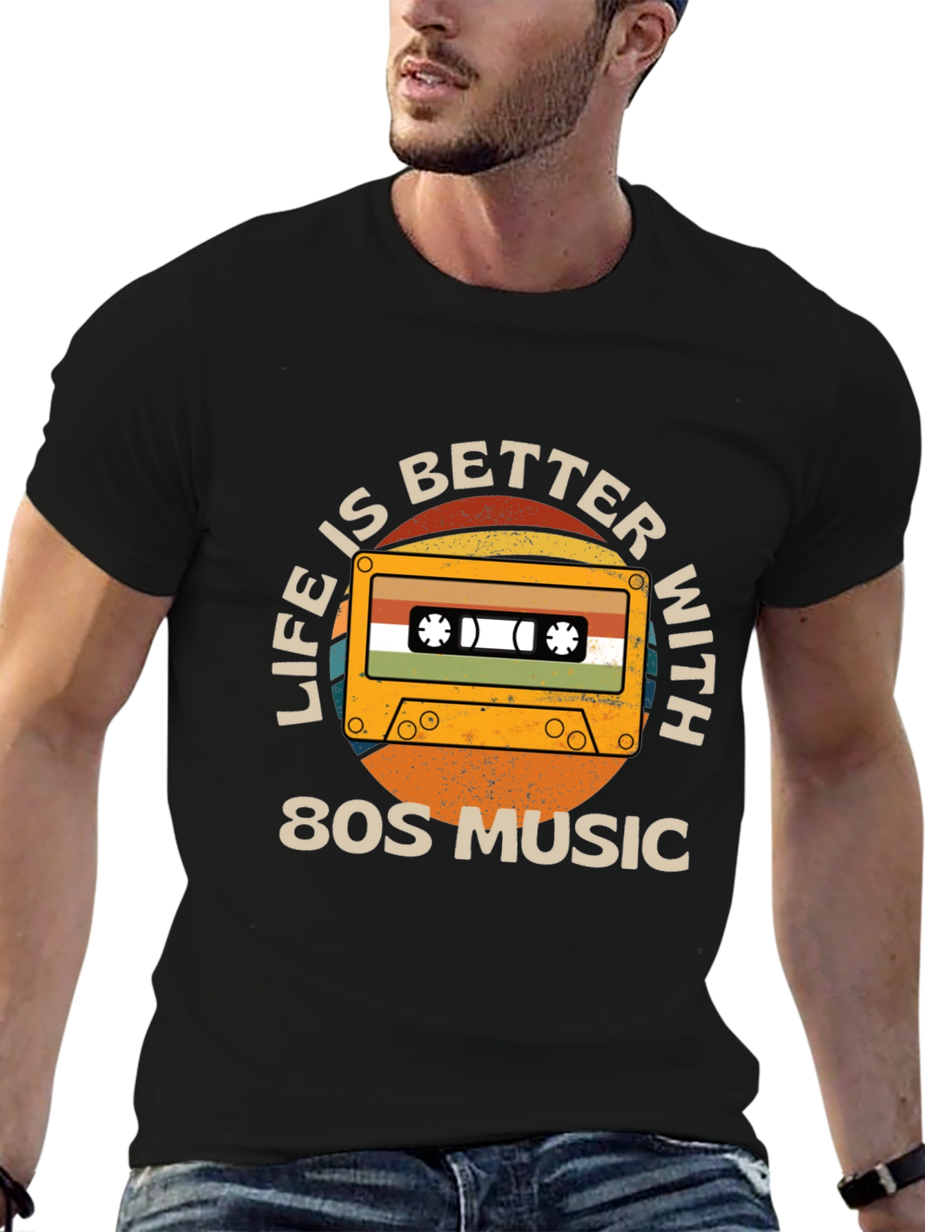 Retro 80s Music Cassette Graphic Tee
