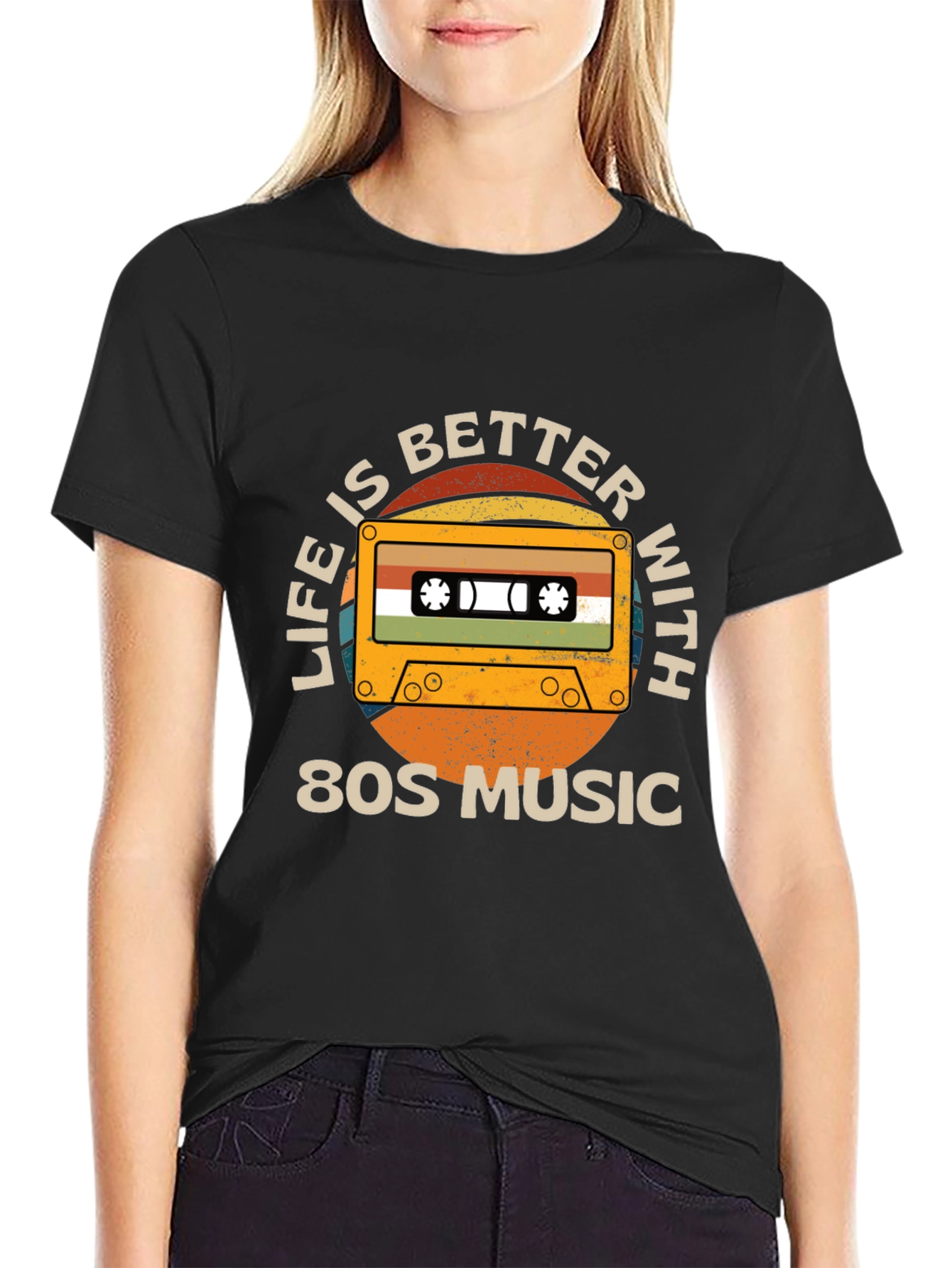 Retro 80s Music Cassette Graphic Tee