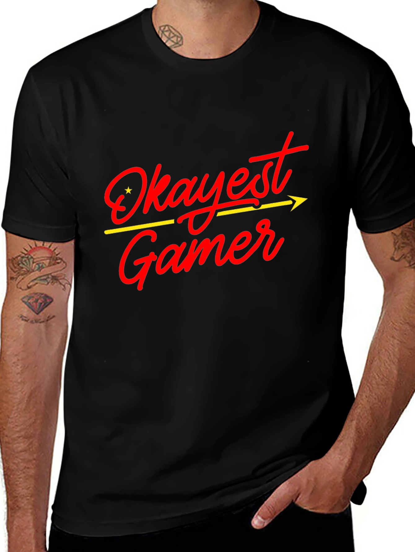Okayest Gamer Black T-Shirt