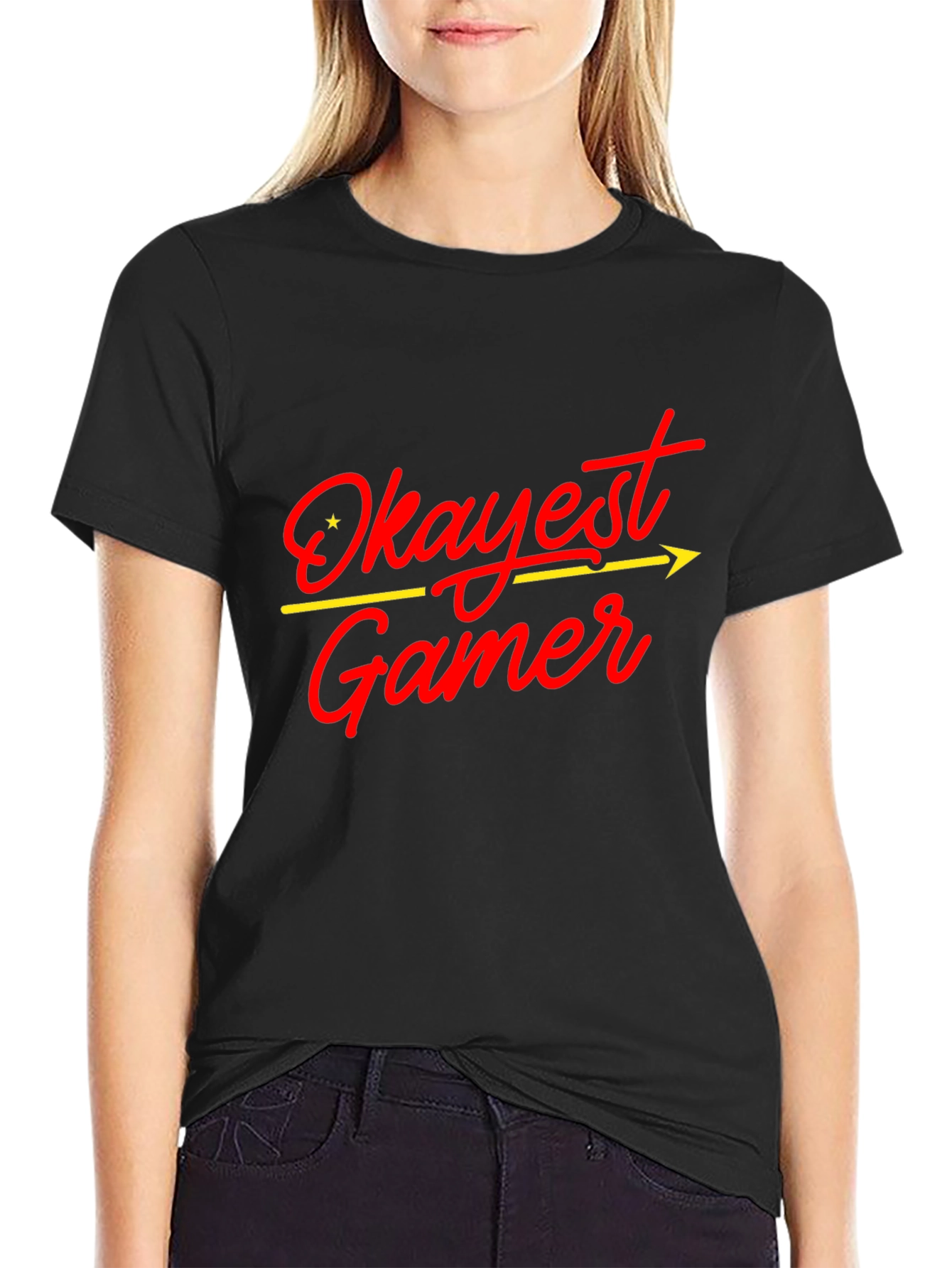 Okayest Gamer Black T-Shirt