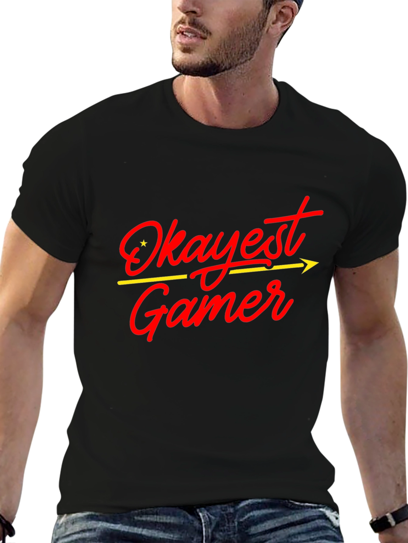 Okayest Gamer Black T-Shirt