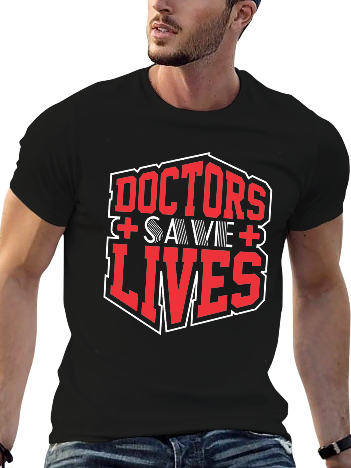 Doctors Save Lives Graphic Tee - Black