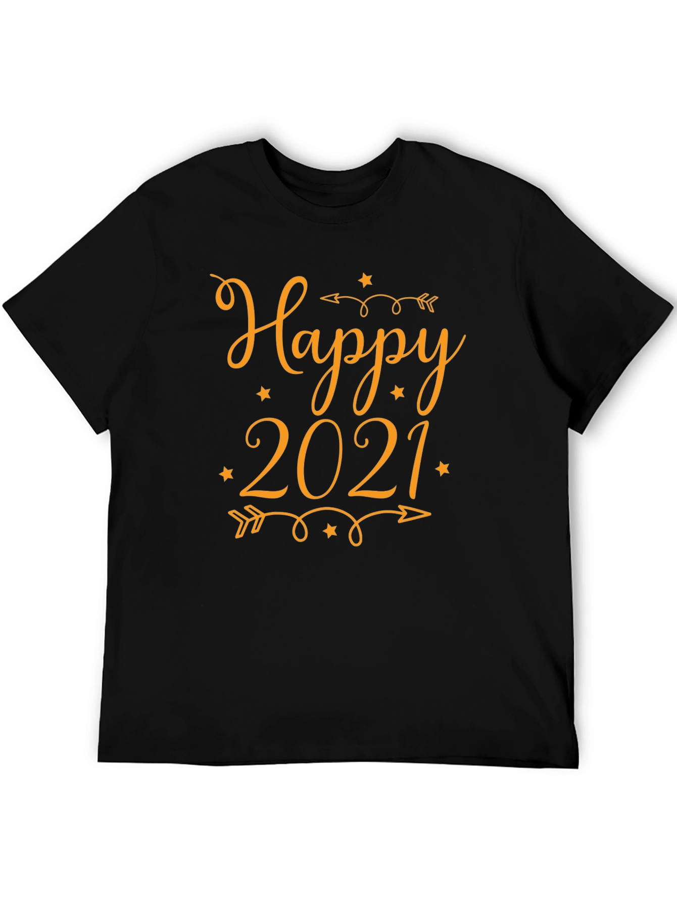 Happy 2021 Black Graphic Tee Shirt