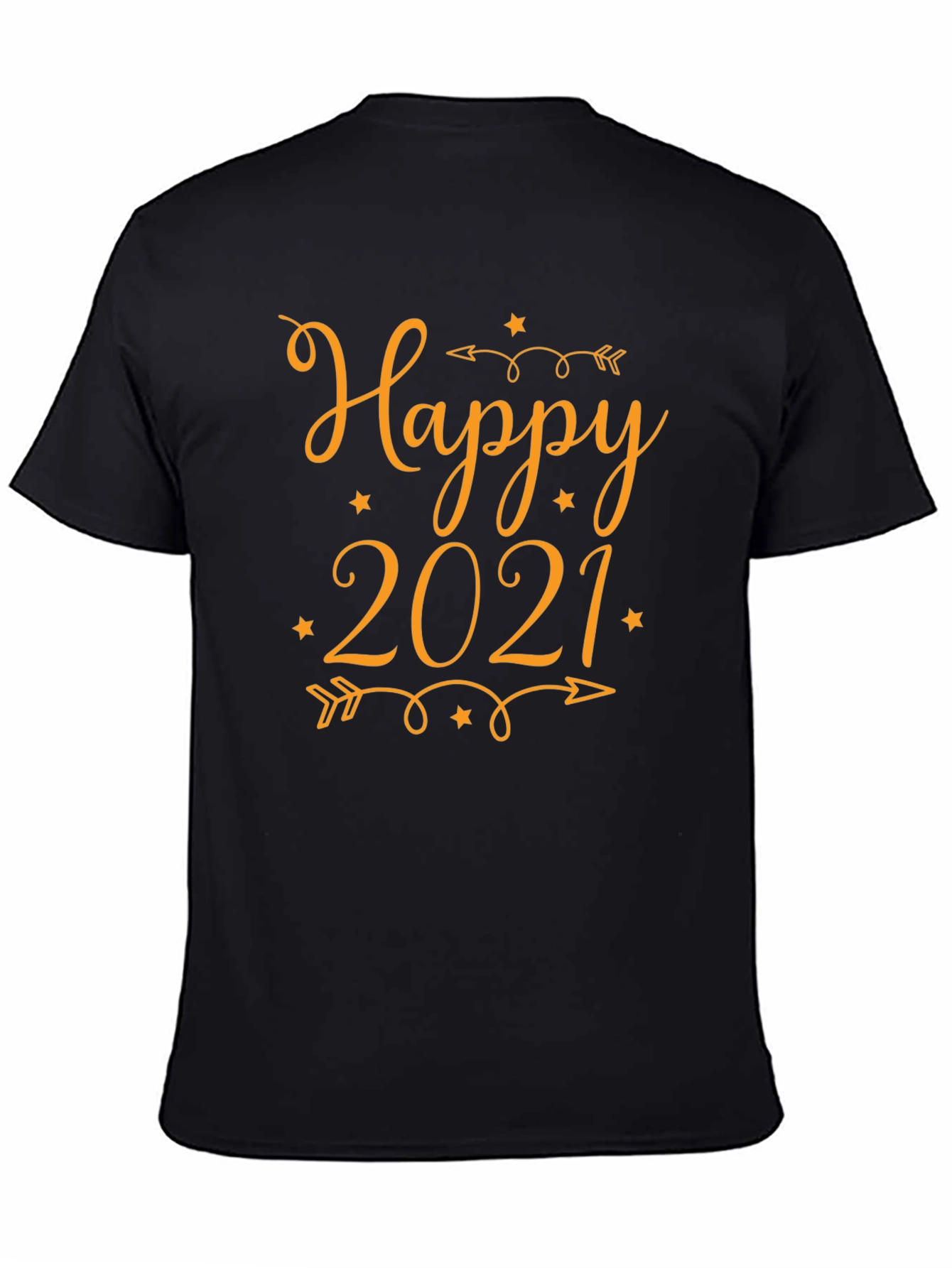 Happy 2021 Black Graphic Tee Shirt