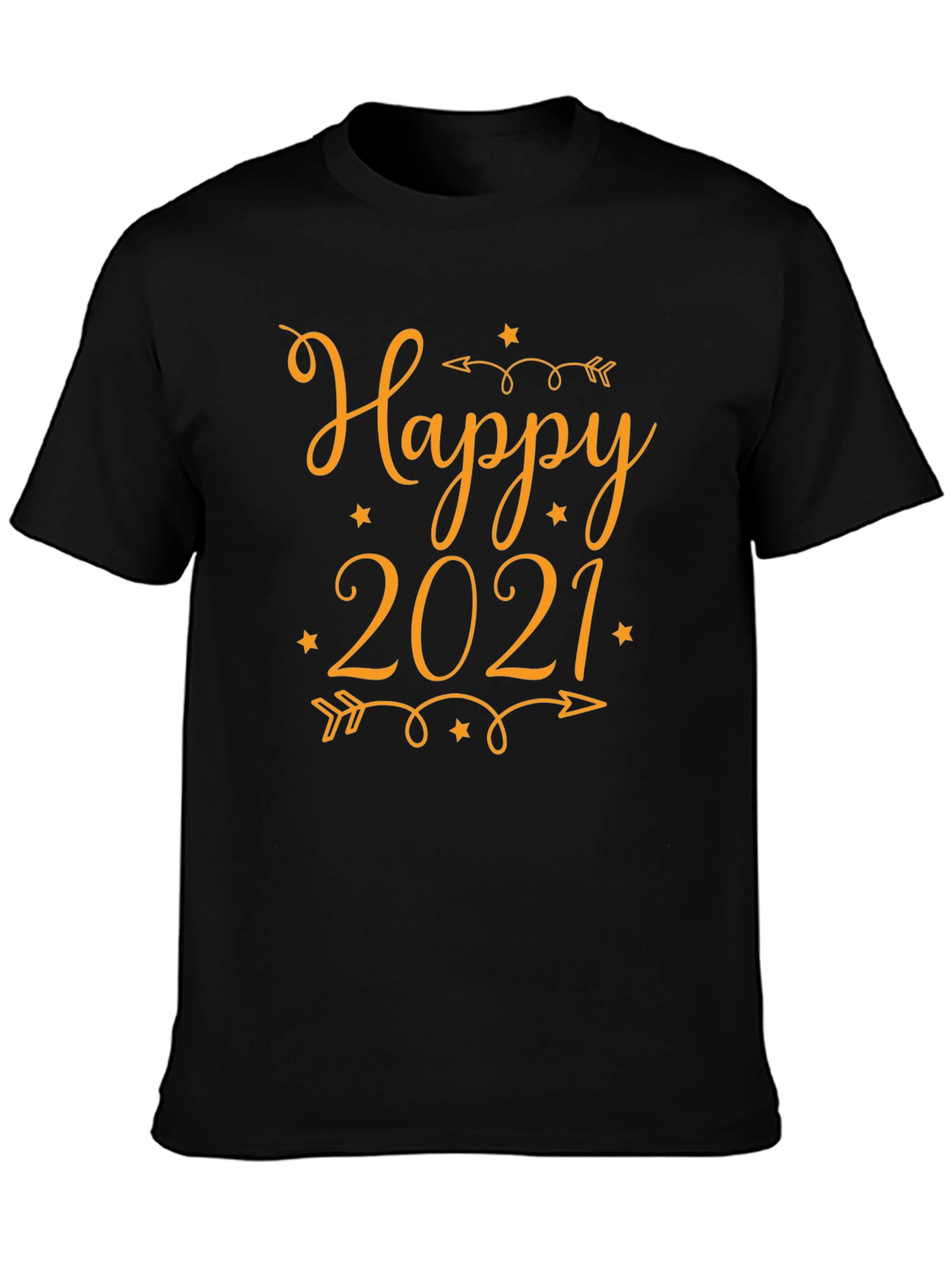 Happy 2021 Black Graphic Tee Shirt