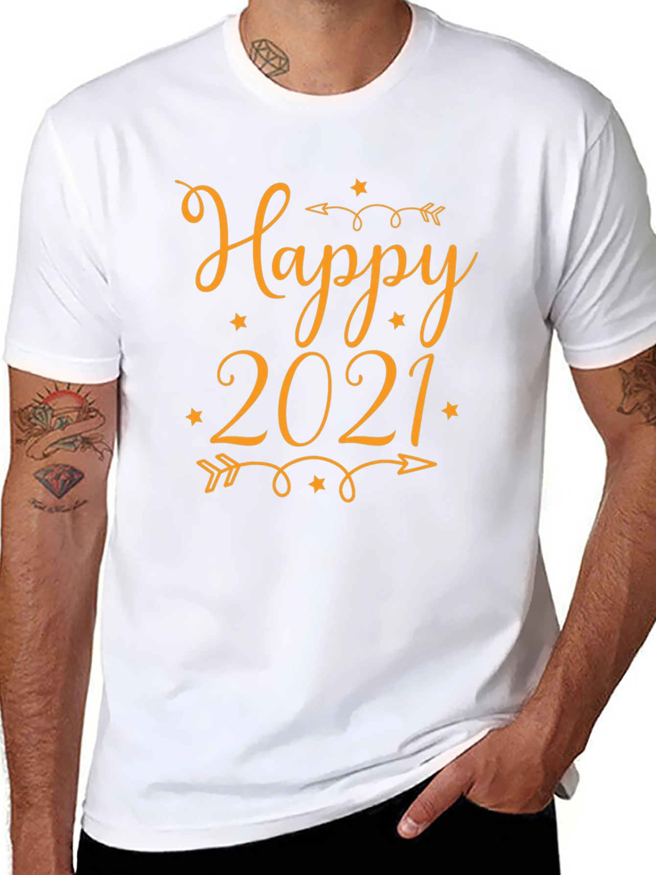 Happy 2021 Black Graphic Tee Shirt