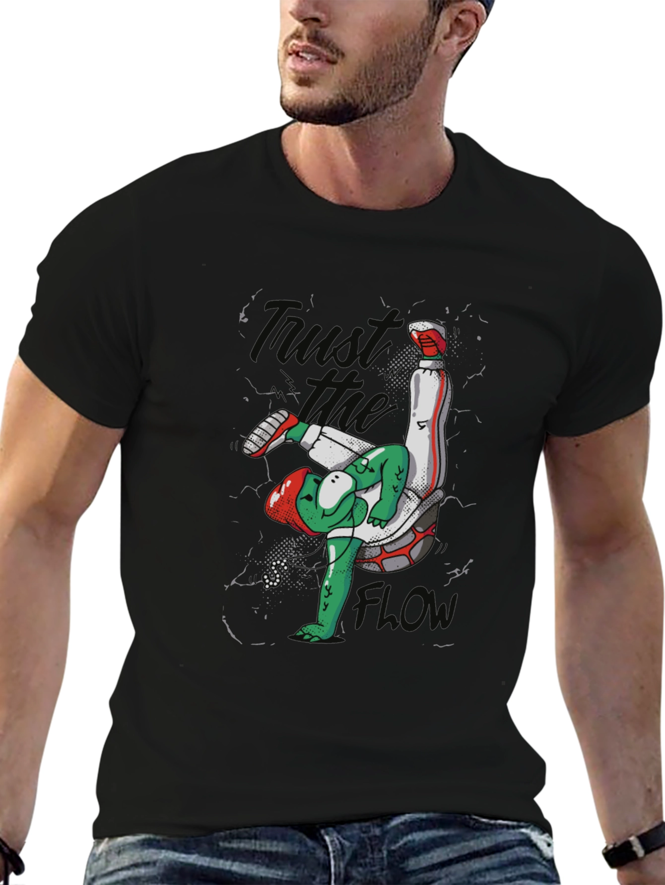 Unique Soccer Turtle Graphic T-Shirt