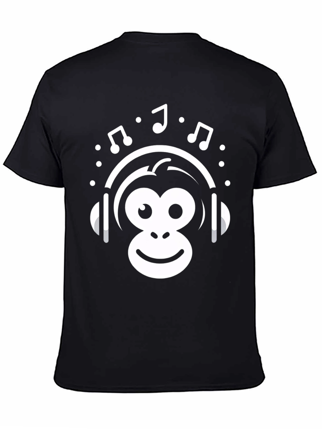 Monkey Music Graphic Tee - Black Cotton T-Shirt