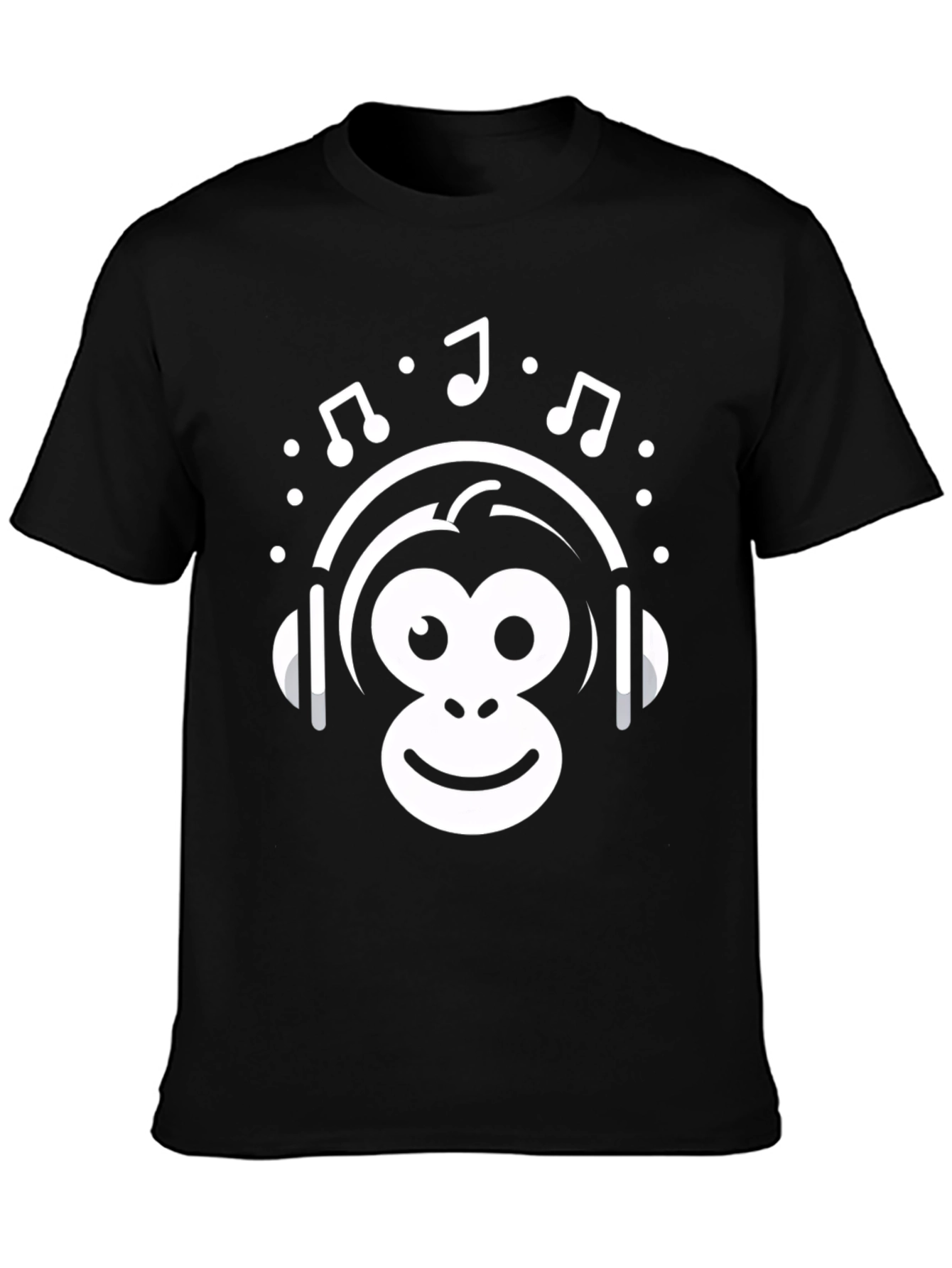 Monkey Music Graphic Tee - Black Cotton T-Shirt
