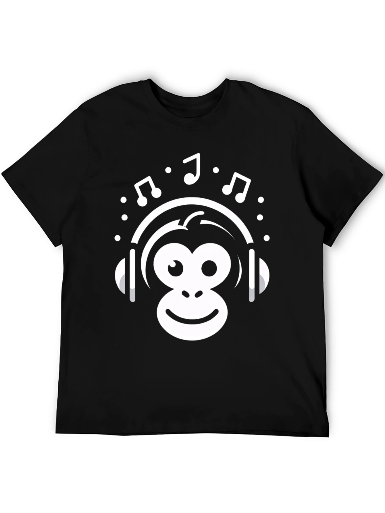 Monkey Music Graphic Tee - Black Cotton T-Shirt