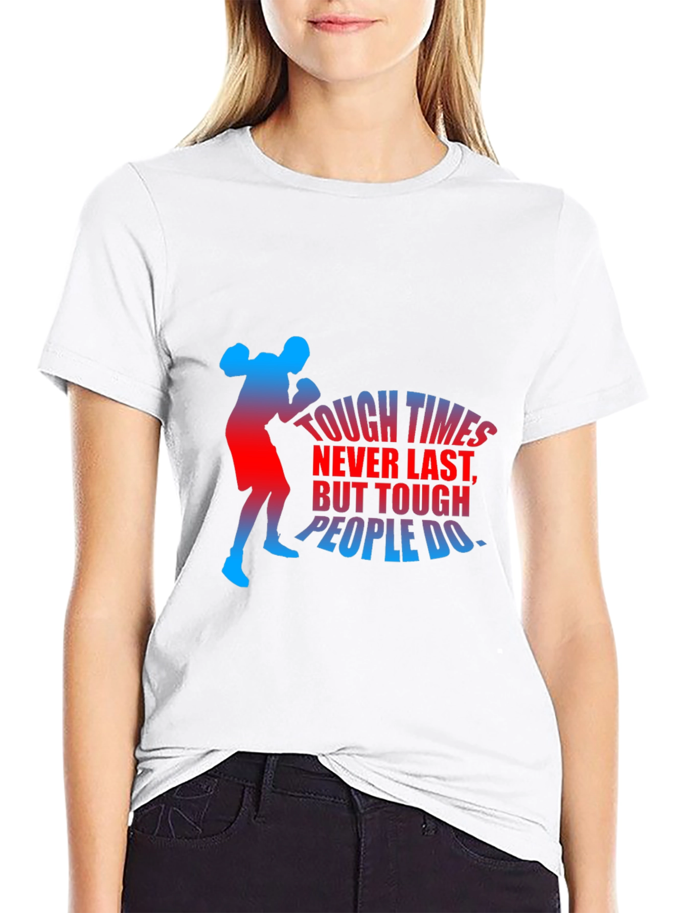 Motivational Boxer Graphic T-Shirt - Tough Times