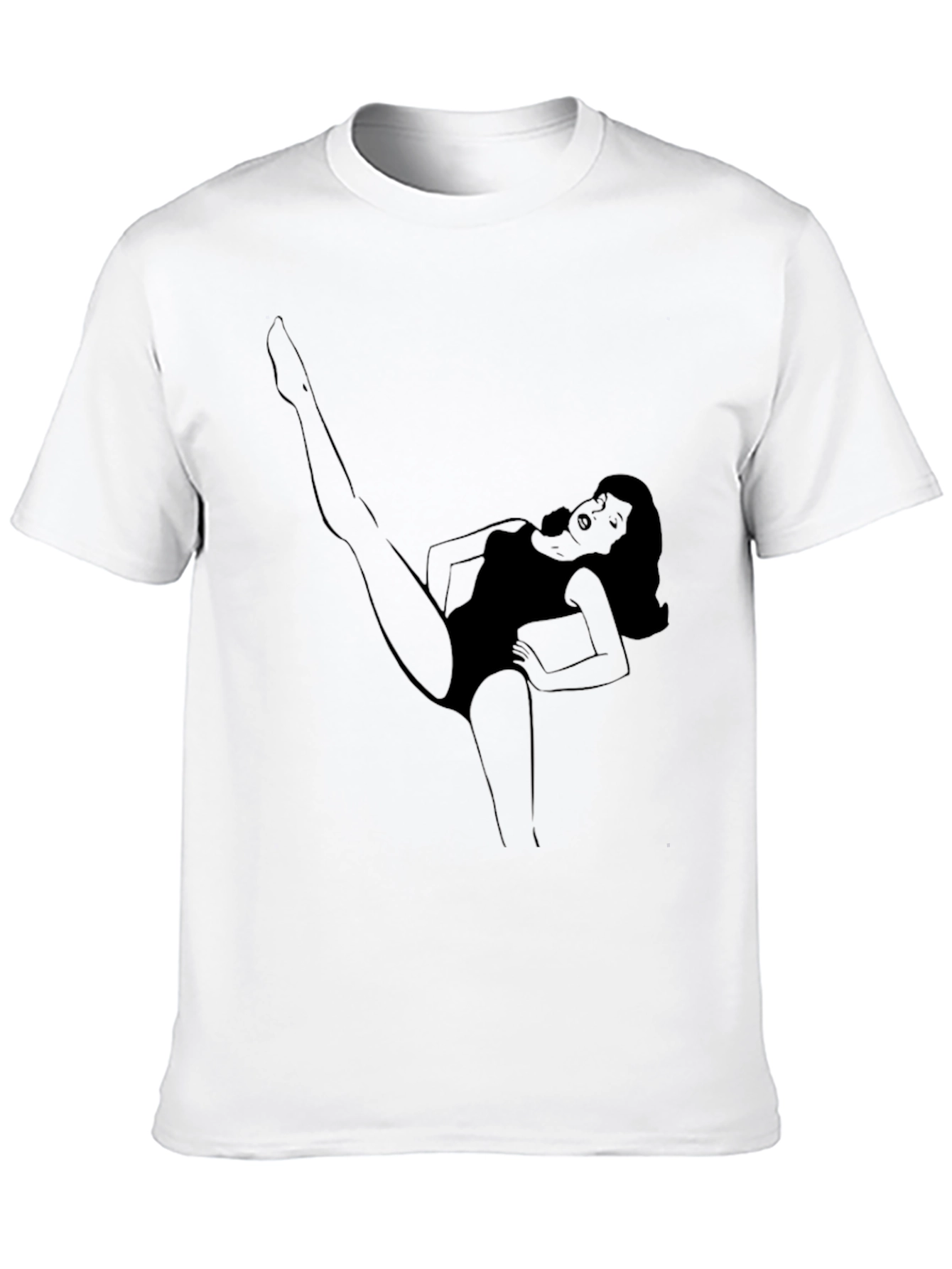 Black Graphic Tee with Woman Design