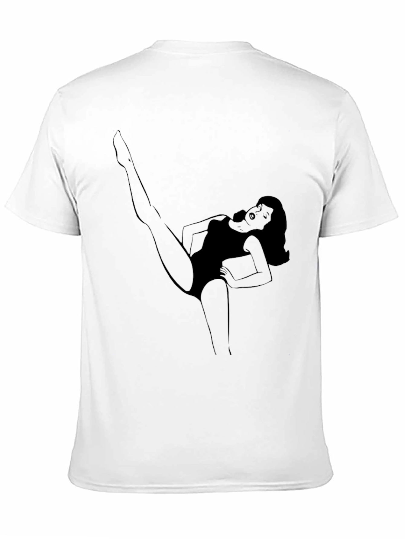 Black Graphic Tee with Woman Design
