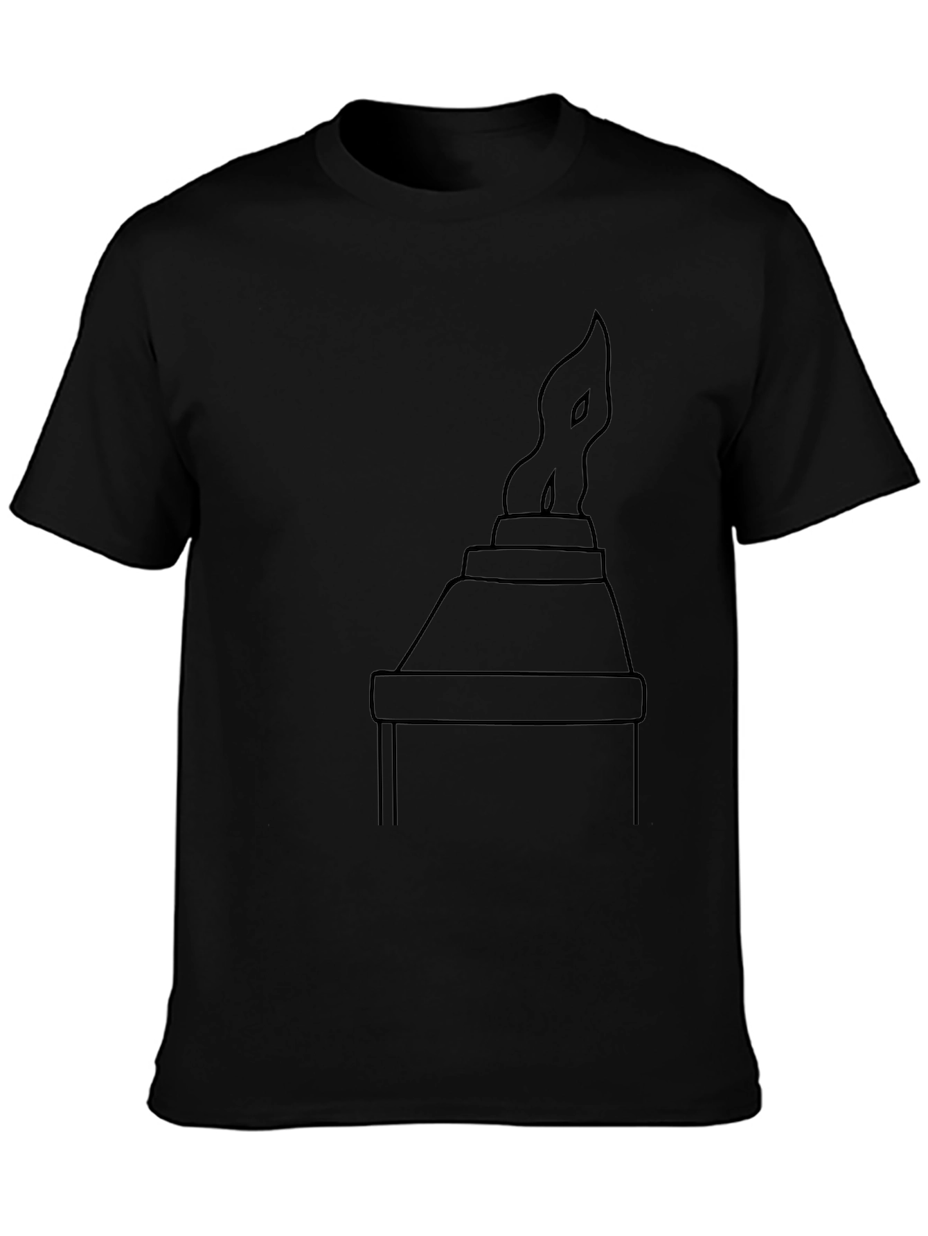 Torch Graphic Tee - Black Cotton Casual Shirt