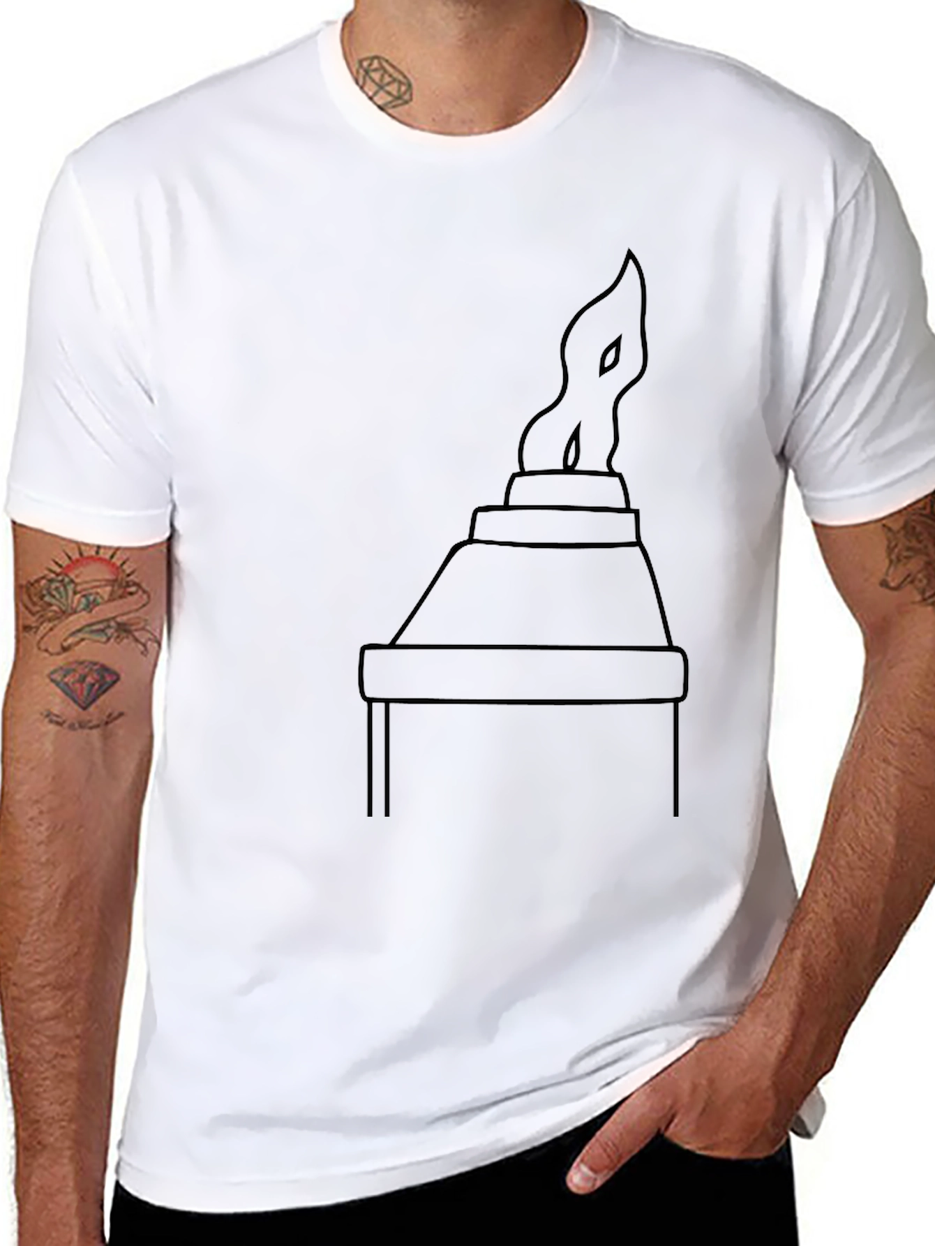 Torch Graphic Tee - Black Cotton Casual Shirt
