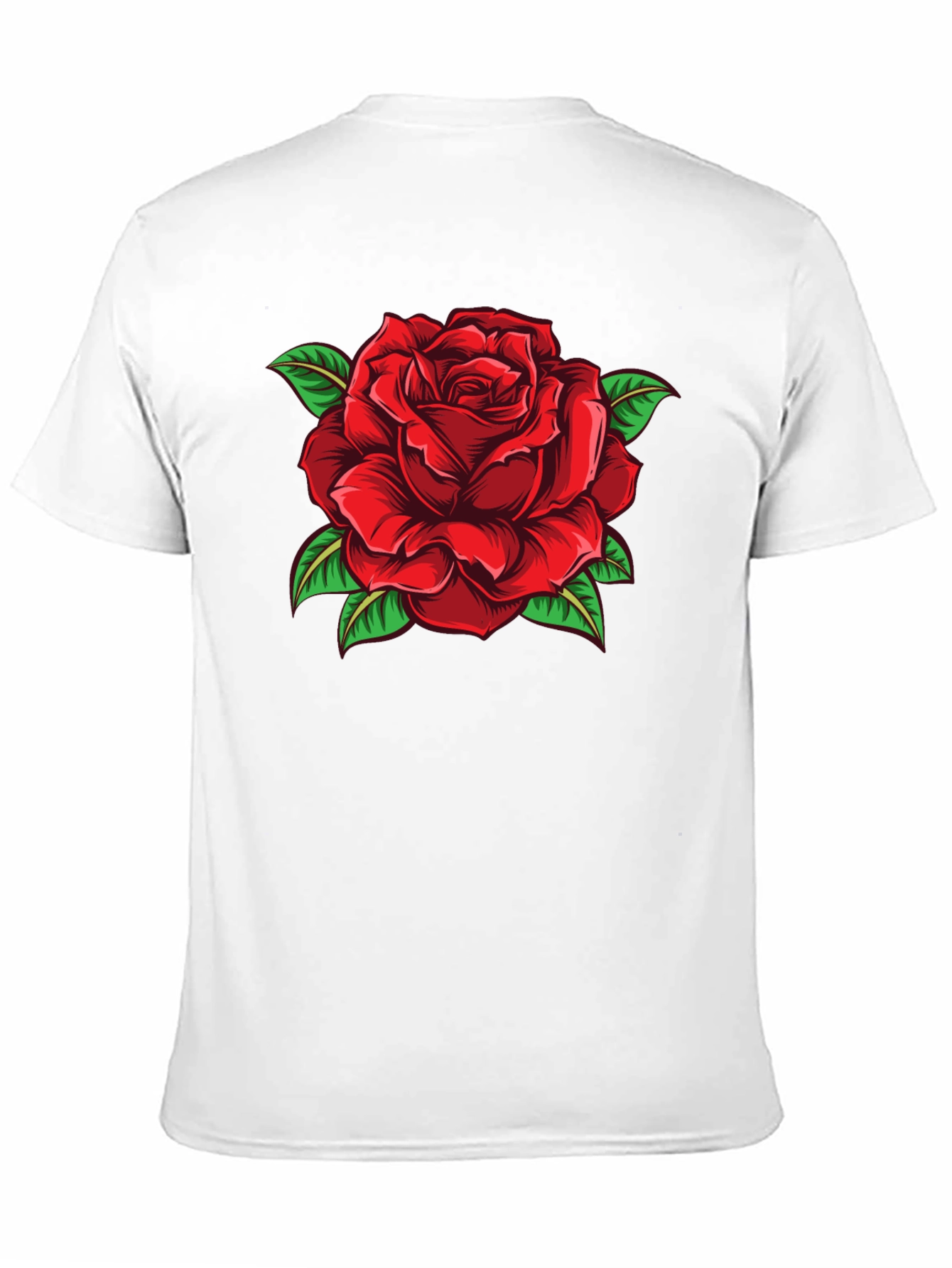 Red Rose Graphic Print Black T-Shirt