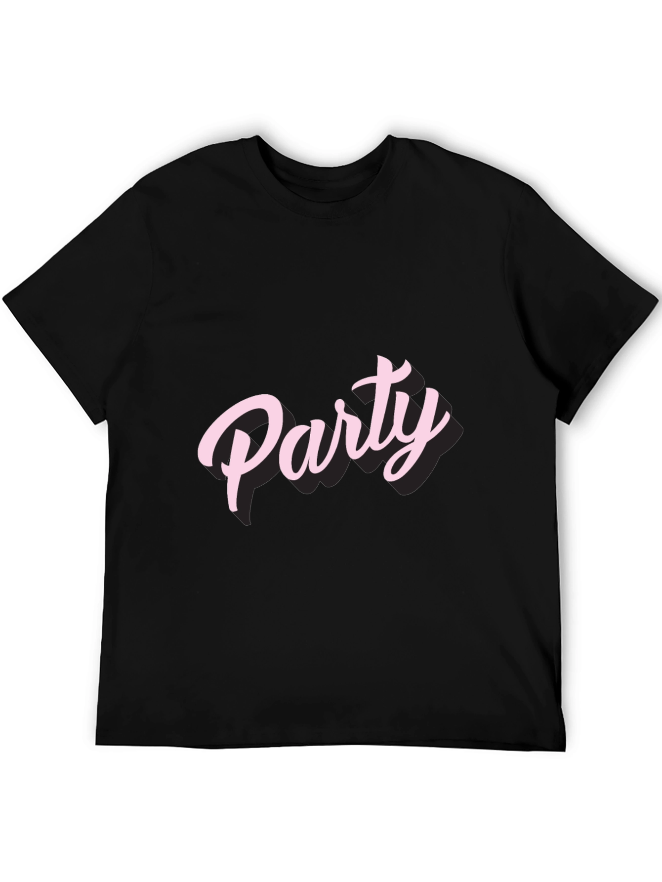 Party Pink Text Graphic Tee Shirt