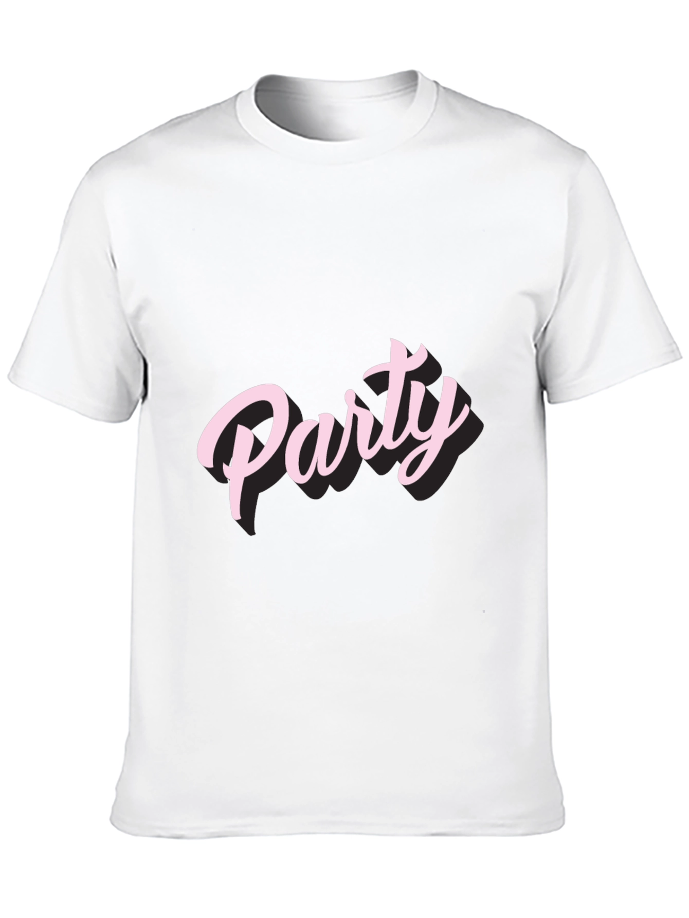 Party Pink Text Graphic Tee Shirt