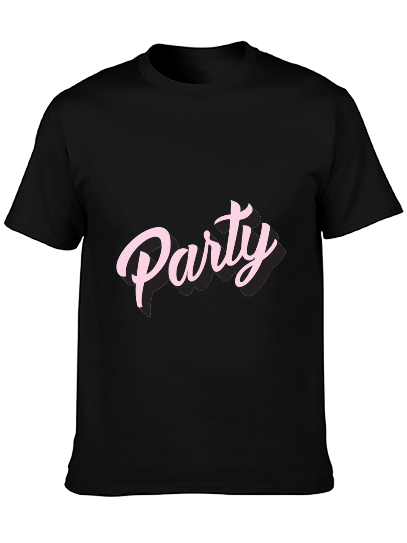 Party Pink Text Graphic Tee Shirt
