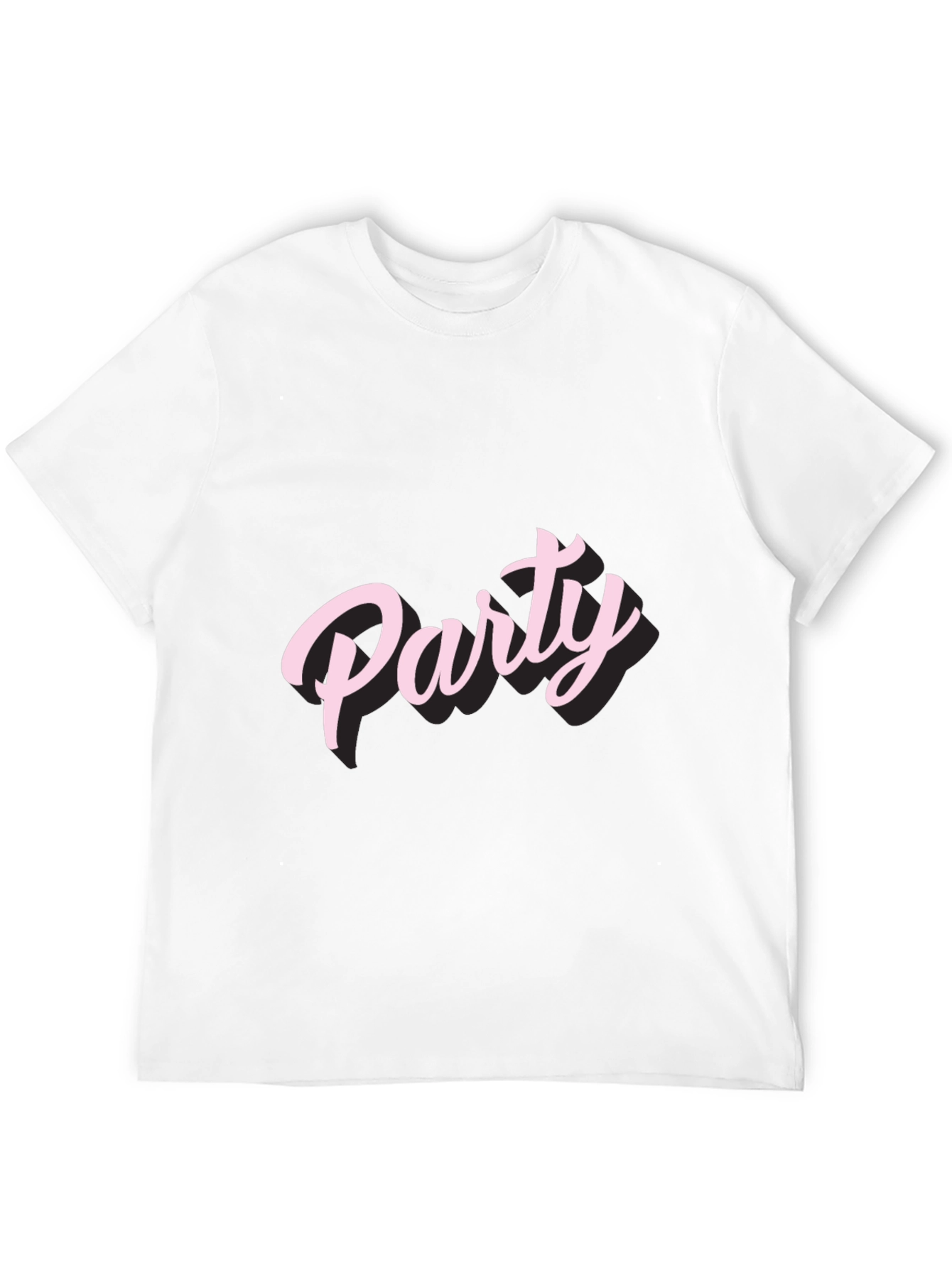 Party Pink Text Graphic Tee Shirt