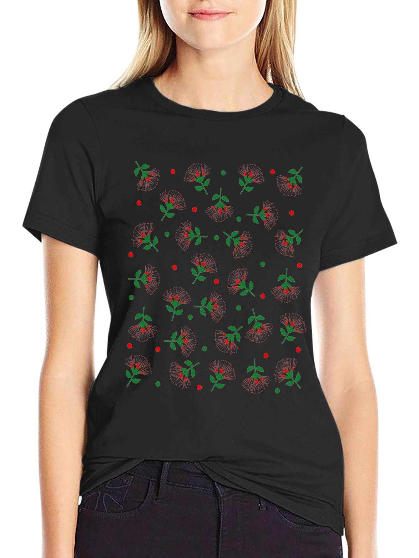 Floral Patterned Tee - Casual Style