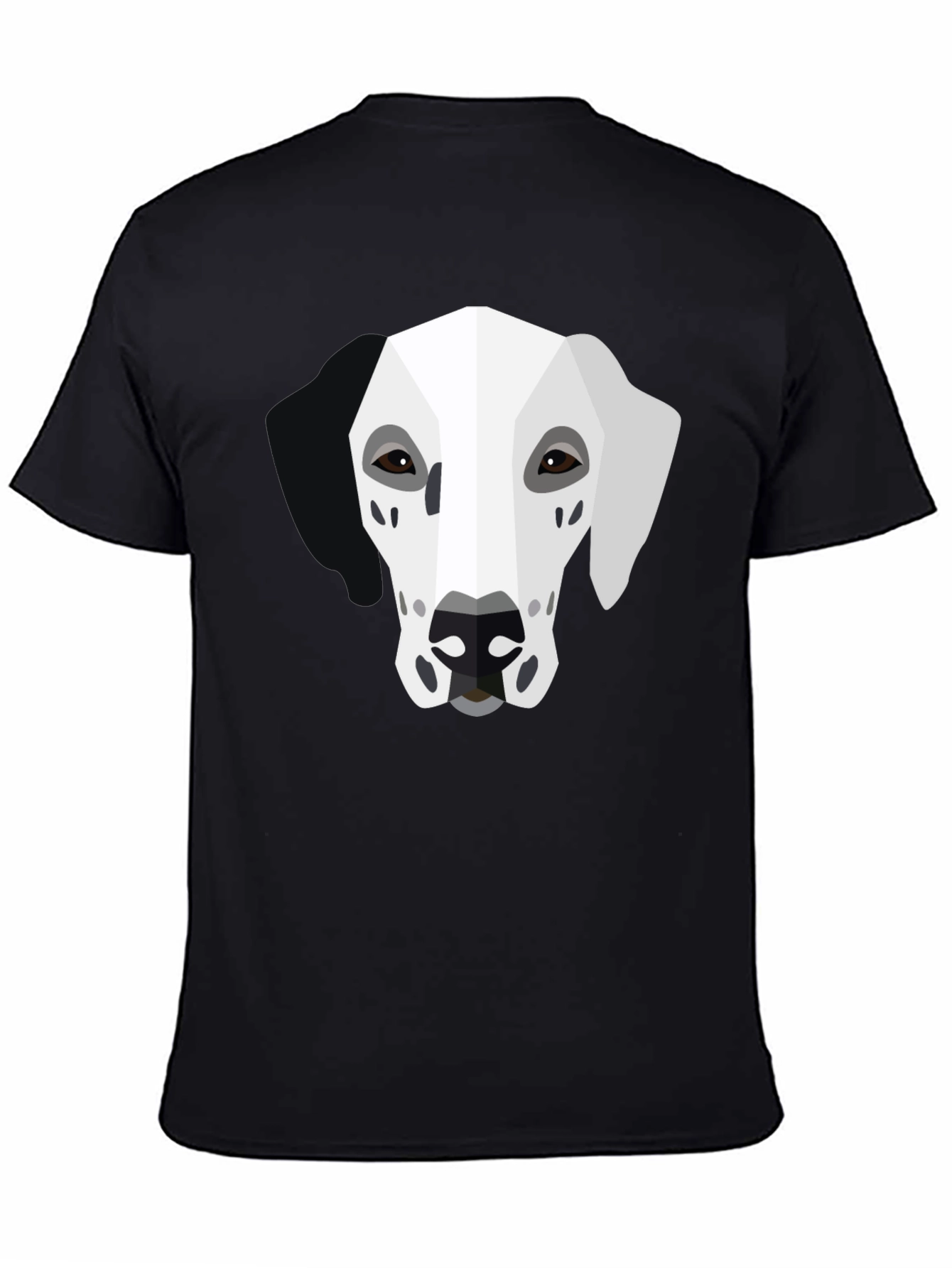 Geometric Dalmatian Graphic Tee - Unisex Black T-Shirt