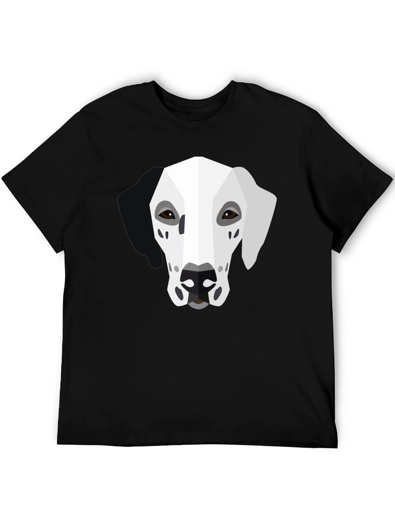 Geometric Dalmatian Graphic Tee - Unisex Black T-Shirt