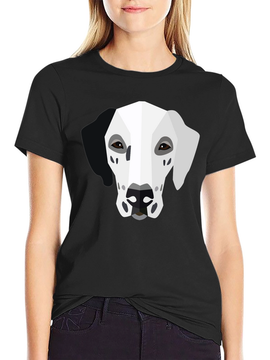 Geometric Dalmatian Graphic Tee - Unisex Black T-Shirt