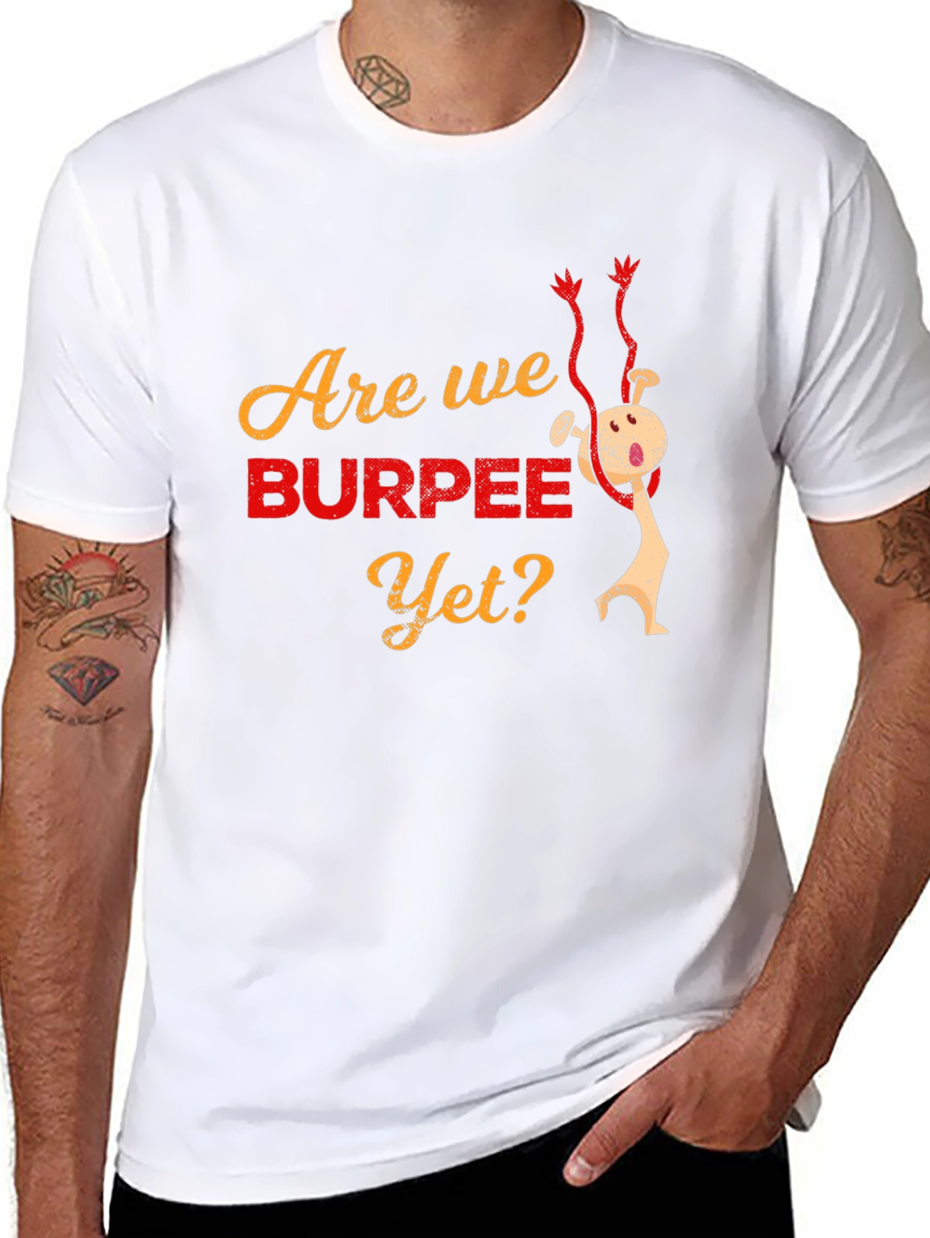 Are We Burpee Yet? Graphic T-Shirt - Black