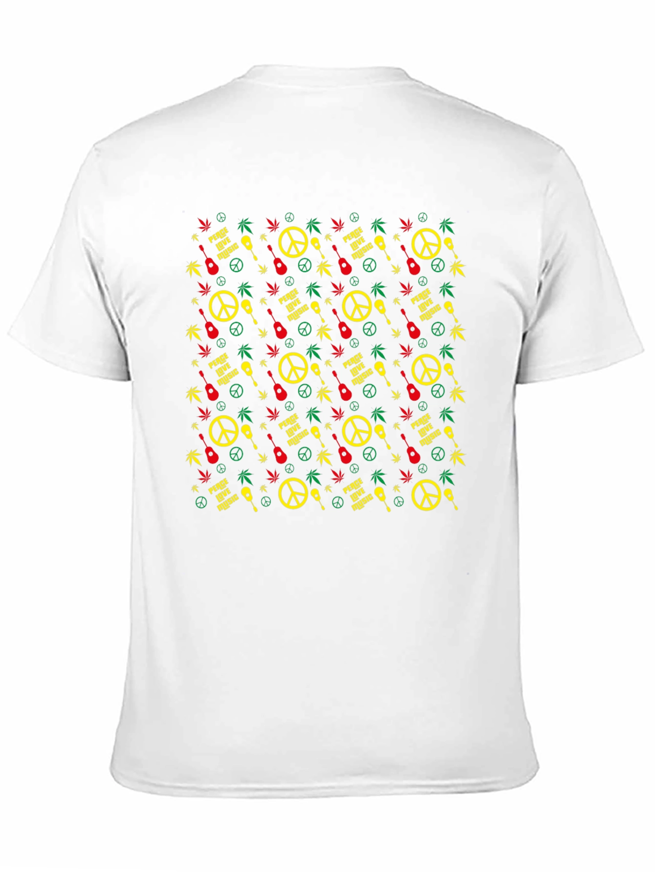 Rasta Peace Love Music Graphic T-Shirt
