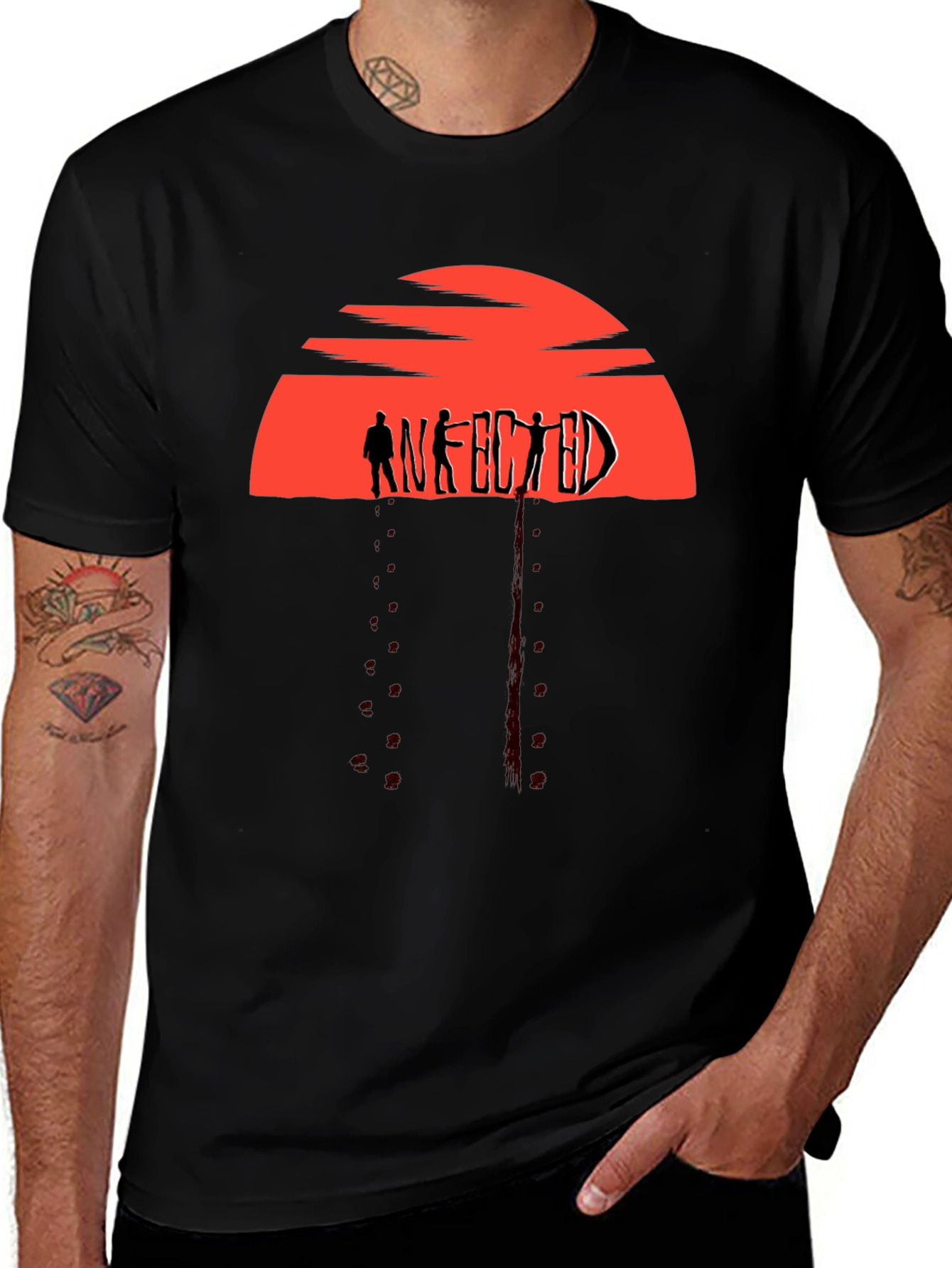Infected Graphic Tee - Black Horror Shirt
