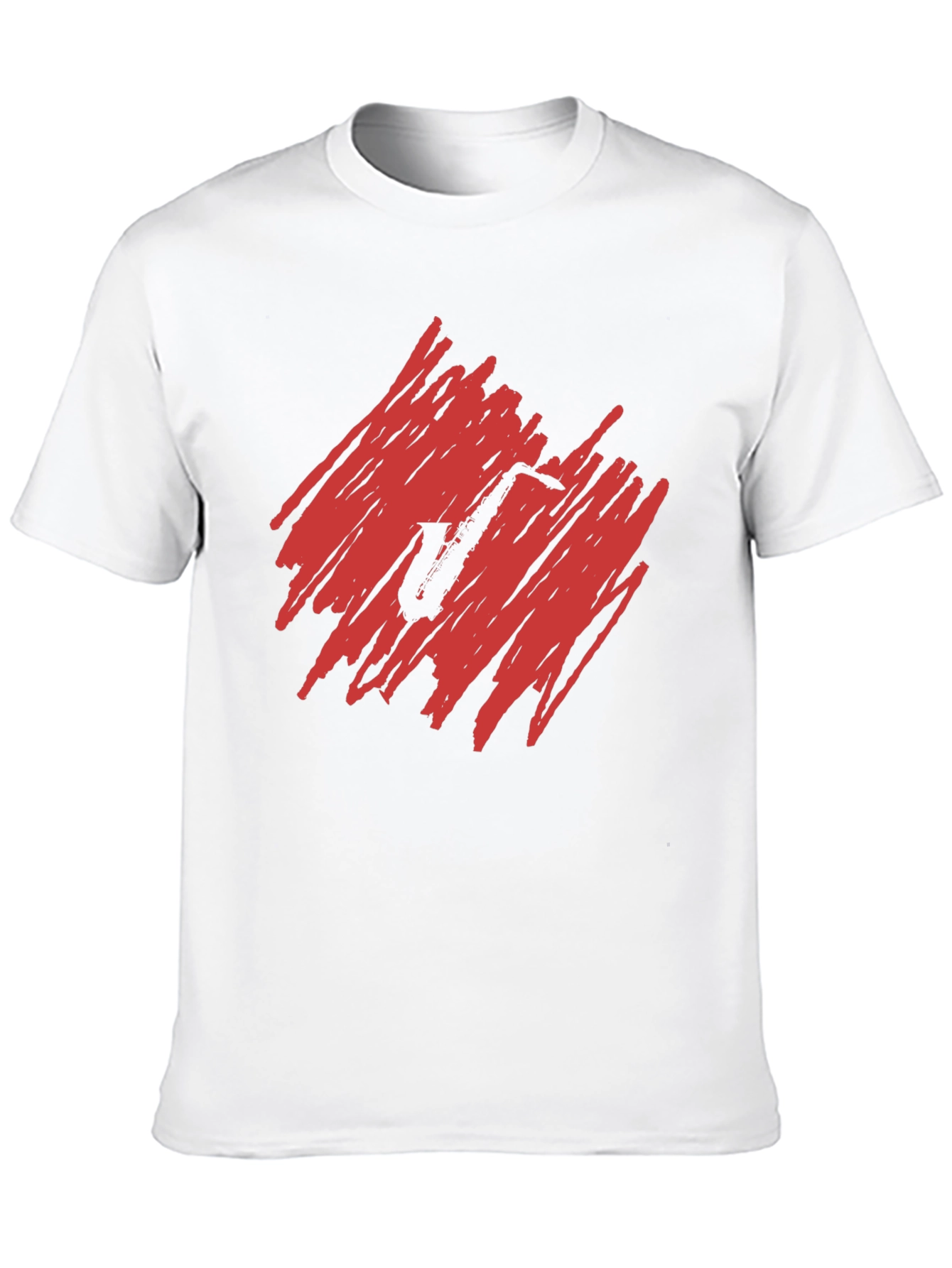 Saxophone Scribble Graphic Tee - Unique Music Lover Shirt