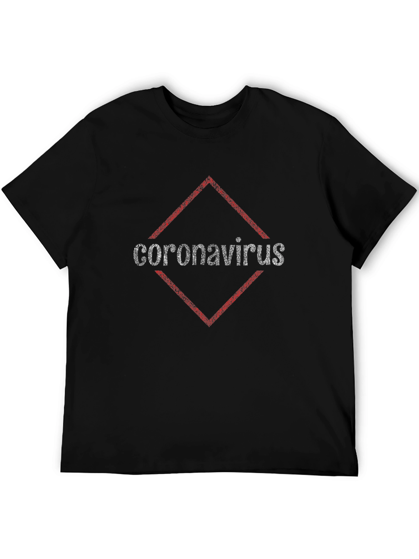 Coronavirus Diamond Graphic Black T-Shirt