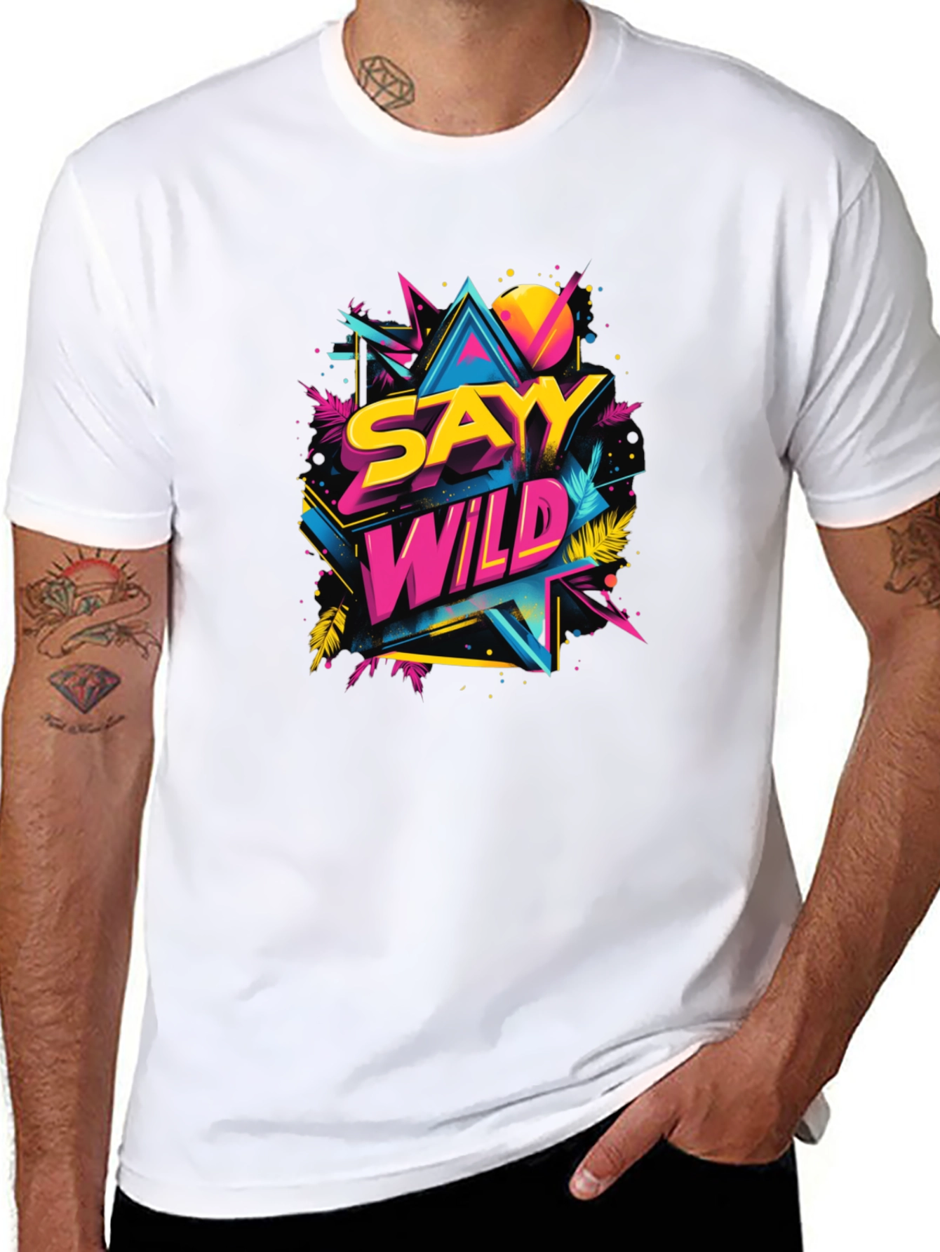 Sayy Wild Graphic Tee - Retro 80s Style