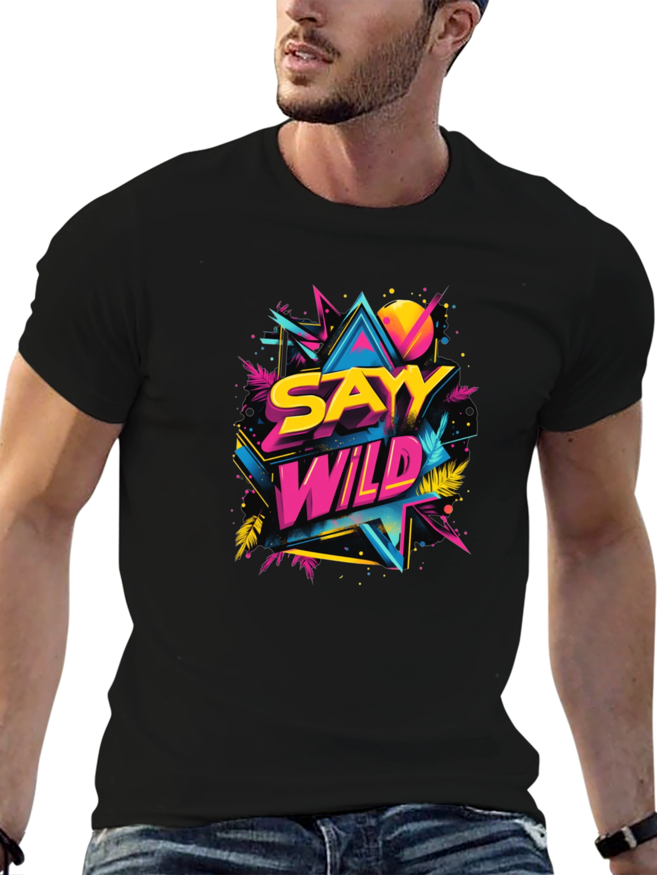 Sayy Wild Graphic Tee - Retro 80s Style
