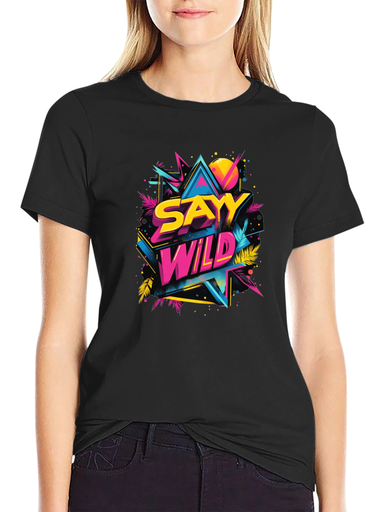 Sayy Wild Graphic Tee - Retro 80s Style