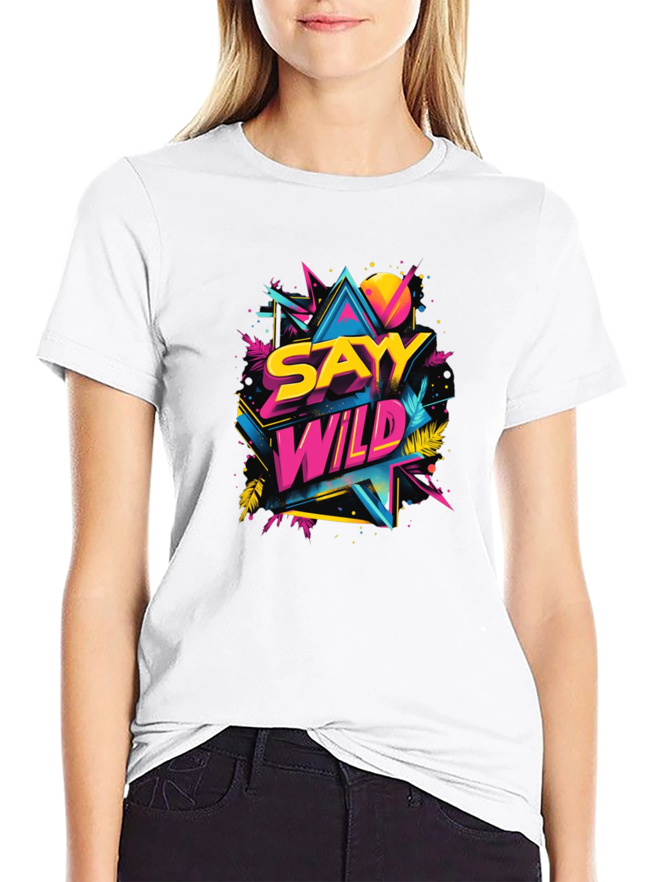 Sayy Wild Graphic Tee - Retro 80s Style