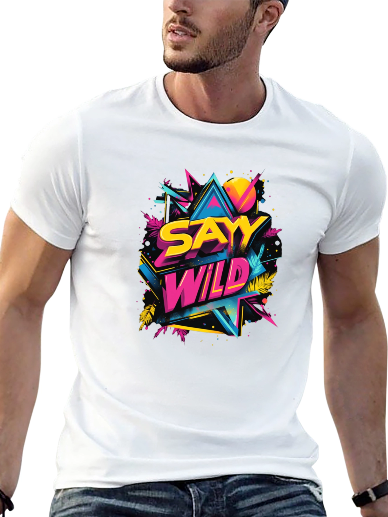 Sayy Wild Graphic Tee - Retro 80s Style