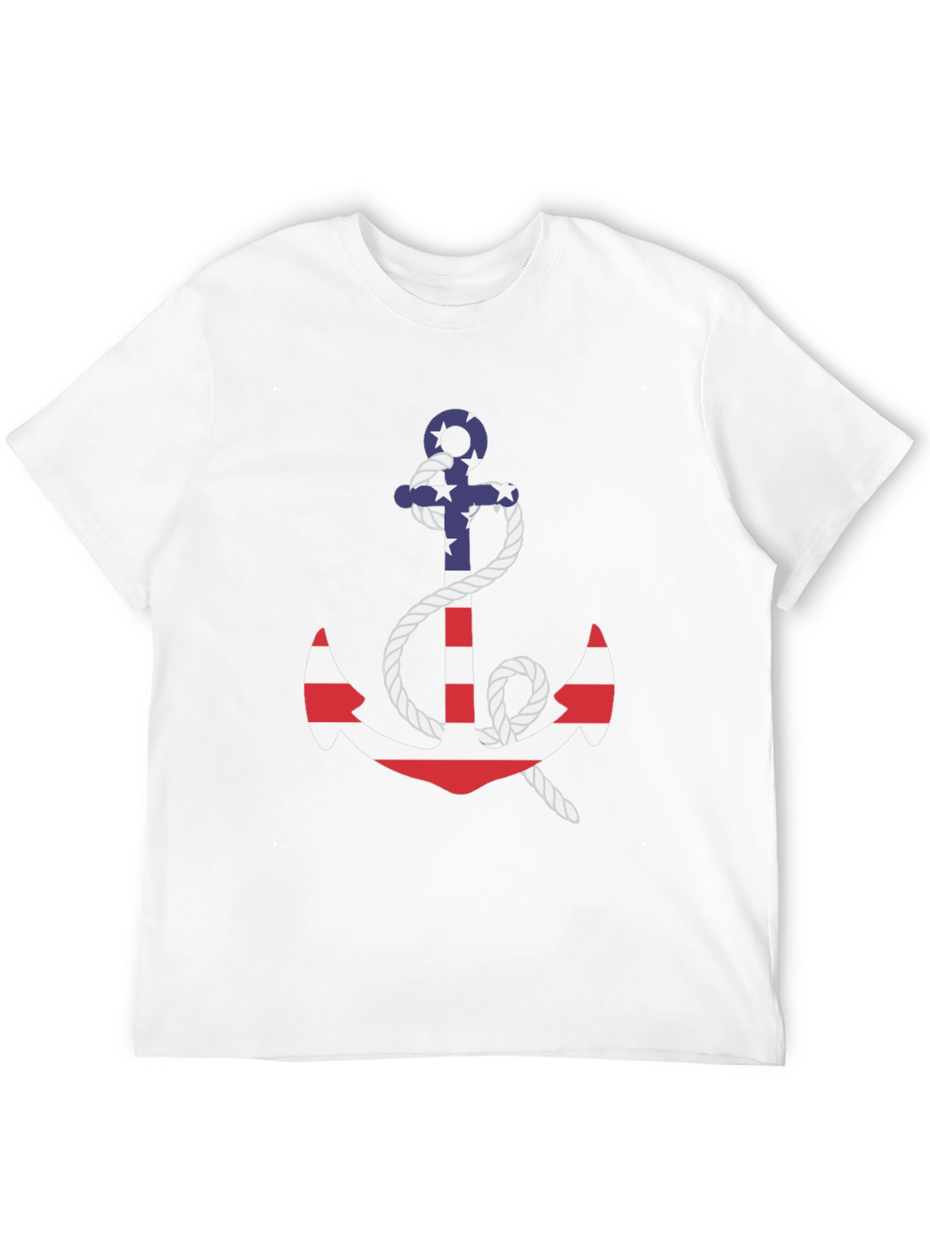 Nautical USA Flag Anchor Graphic Tee - Black
