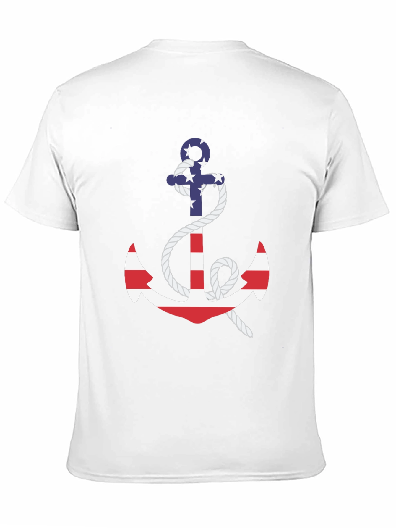 Nautical USA Flag Anchor Graphic Tee - Black