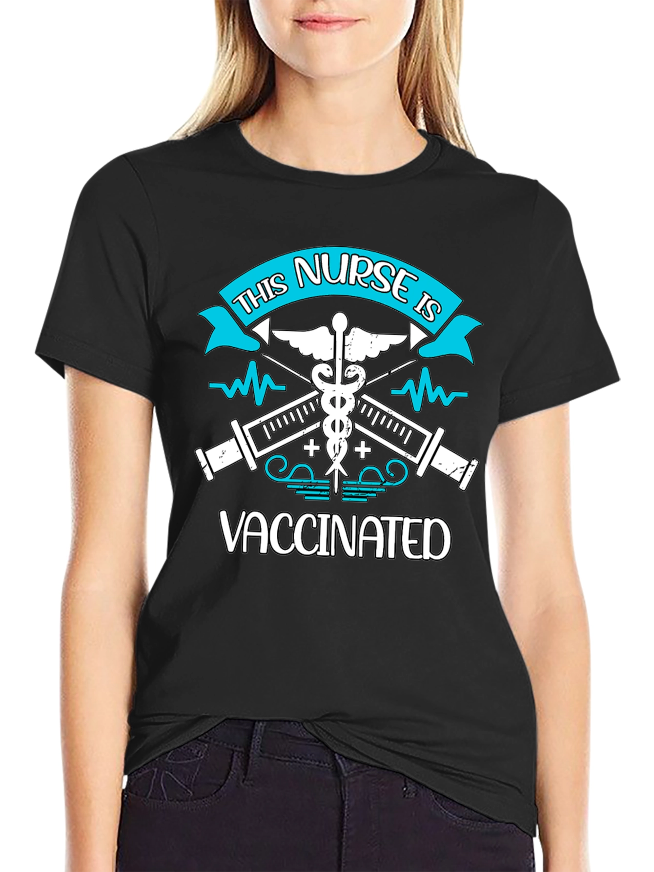 Vaccinated Nurse Graphic T-Shirt