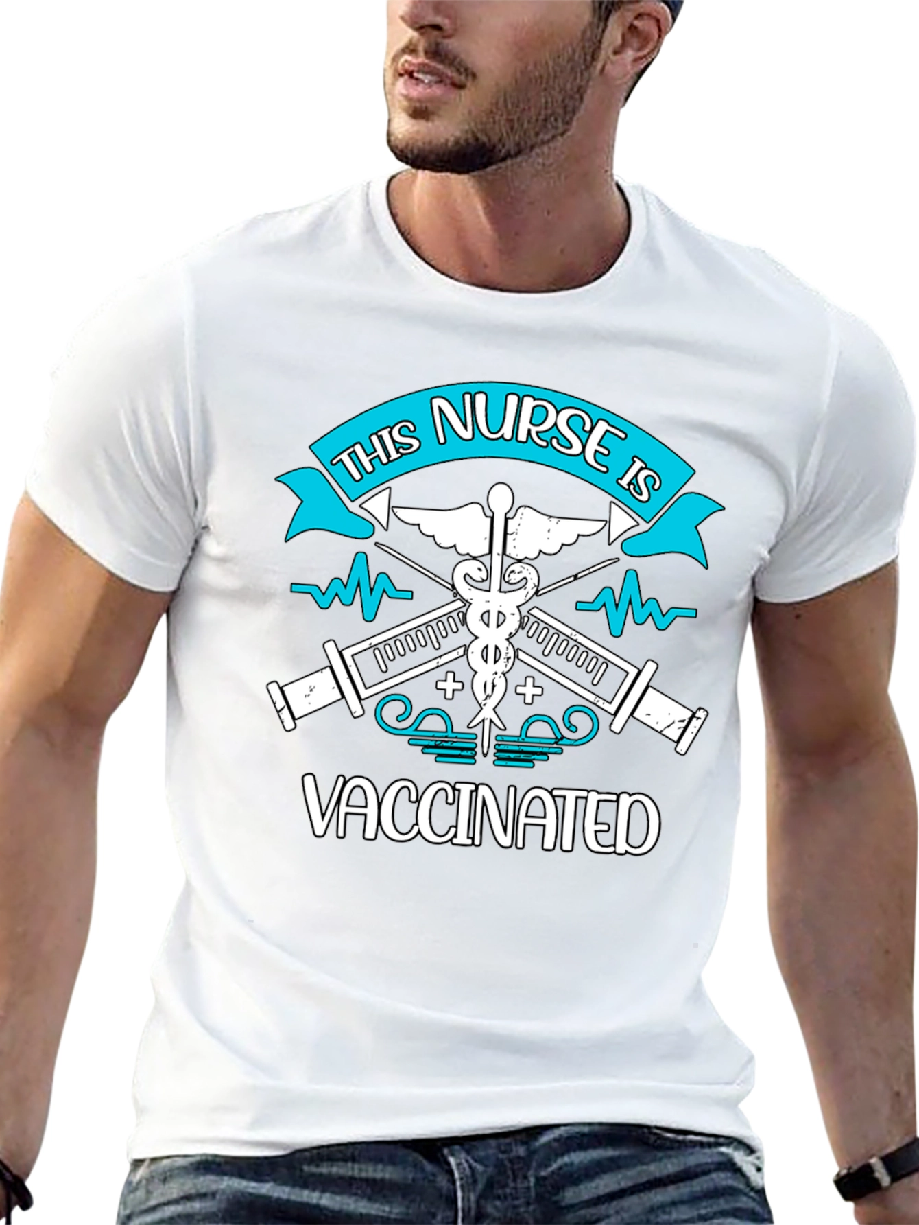Vaccinated Nurse Graphic T-Shirt