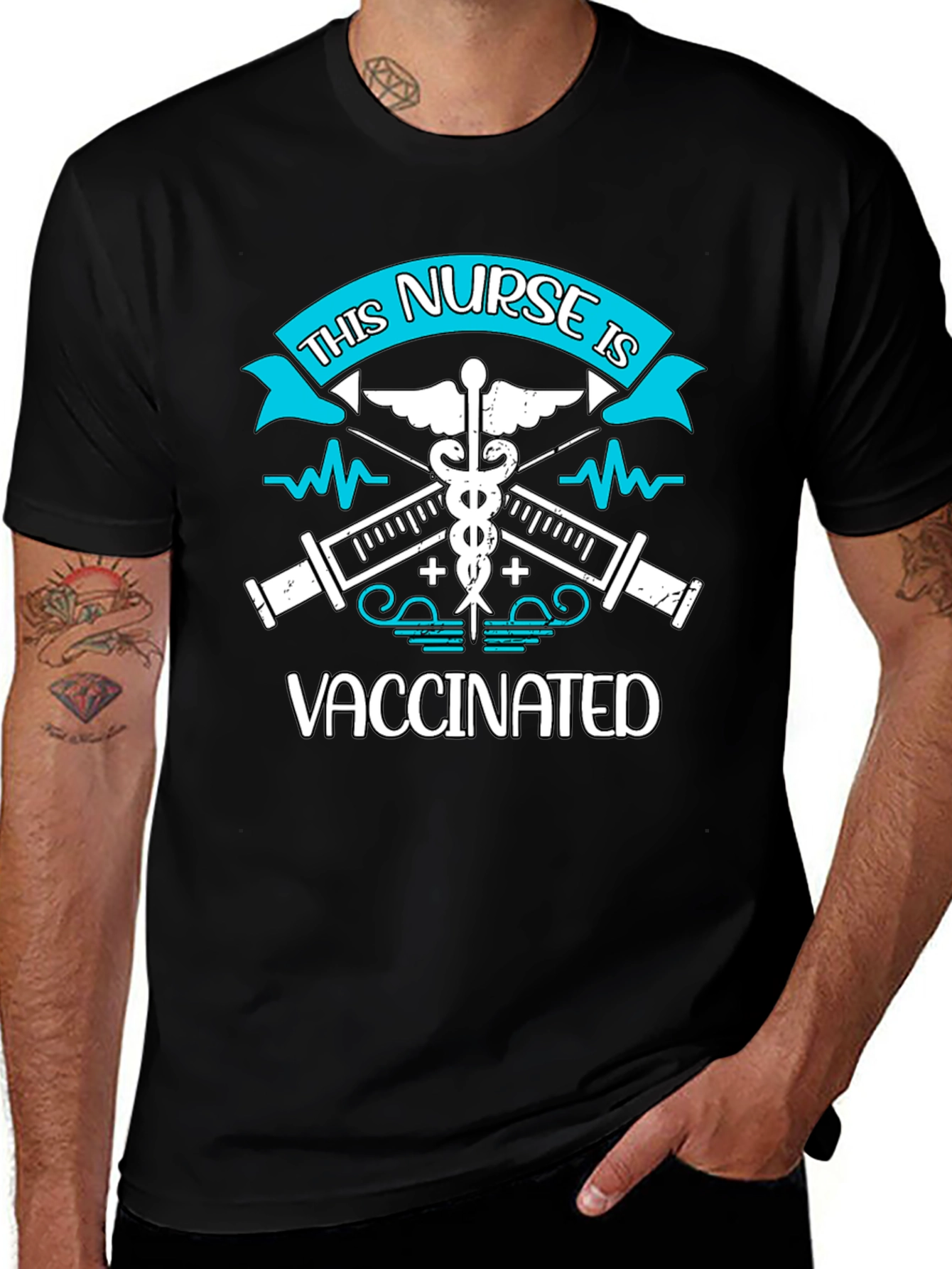 Vaccinated Nurse Graphic T-Shirt