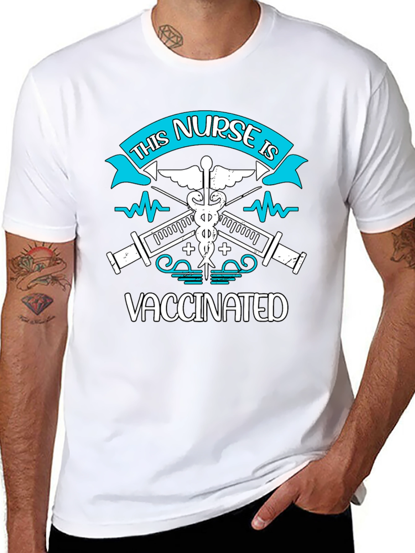 Vaccinated Nurse Graphic T-Shirt